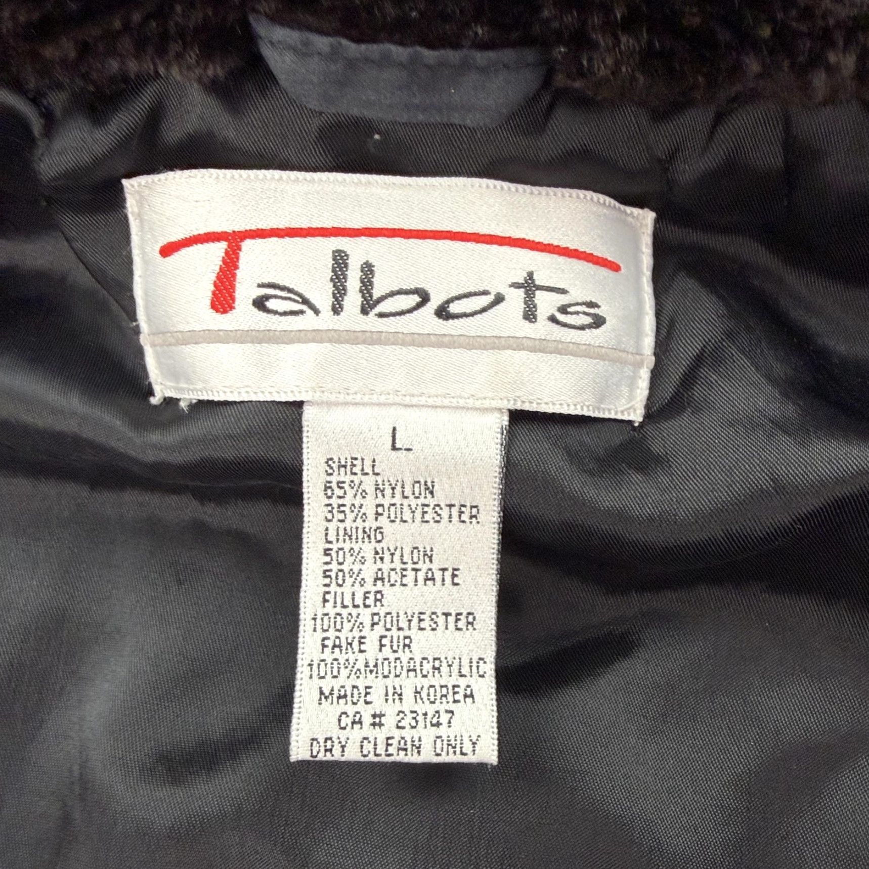 Talbots VINTAGE Talbots Jacket Womens Large Gray Quilted Puffer Faux Fur Collar Zip Pockets Size L / US 10 / IT 46 - 5 Thumbnail