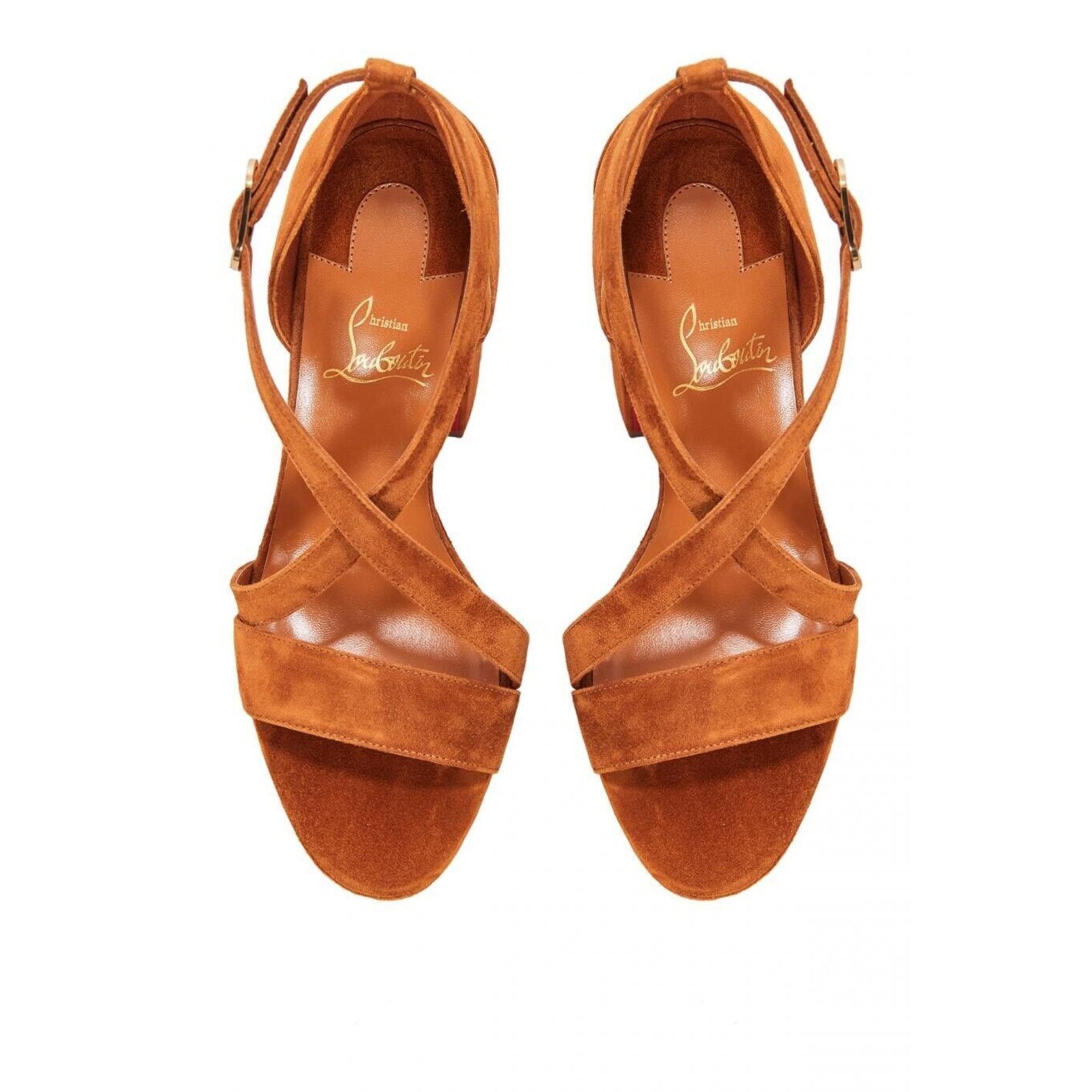 Christian Louboutin Movida Sandal 130 Foxy Brown Suede Platform Heel Pump 40.5 Size US 10.5 / IT 40.5 - 5 Thumbnail