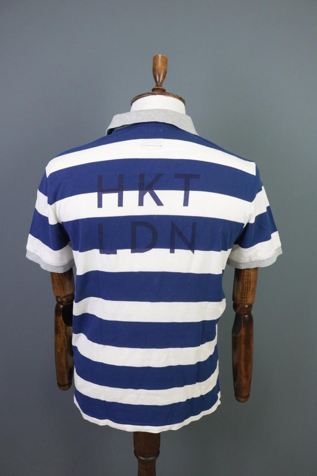 Designer Hackett London White Striped Short Sleeve Polo Shirt Size L Size US L / EU 52-54 / 3 - 7 Thumbnail
