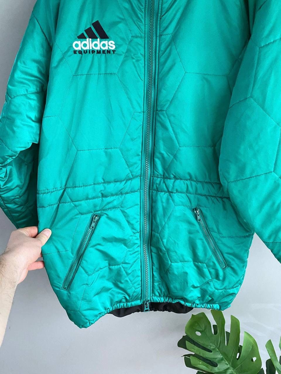 Adidas Vintage Adidas Equipment 90s Men's Green Quilted Jacket, M Size US M / EU 48-50 / 2 - 7 Thumbnail
