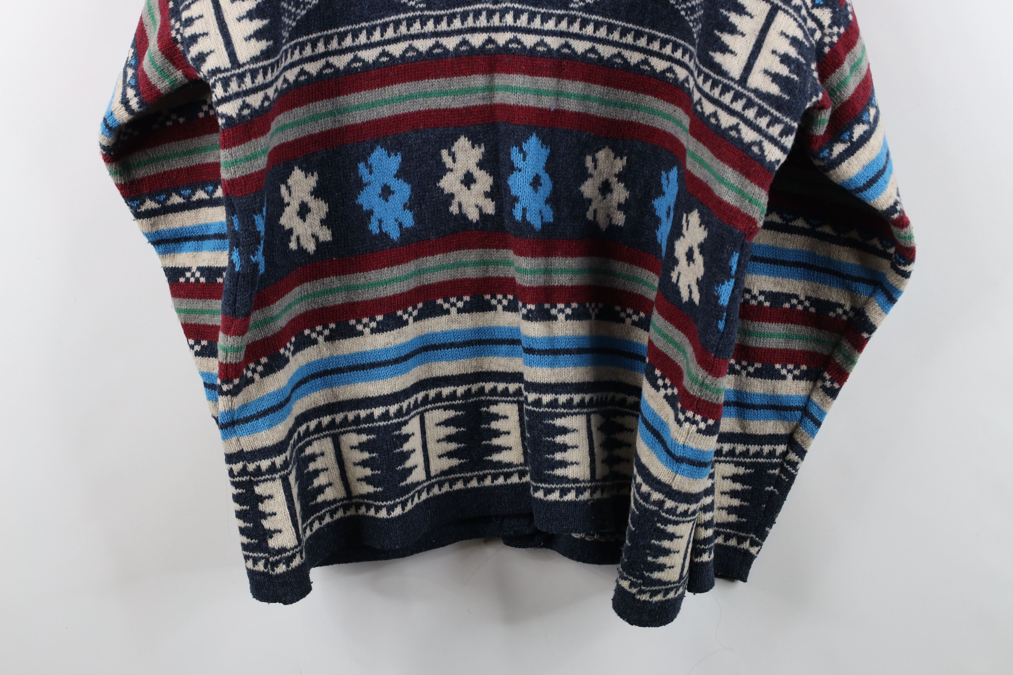 Vintage Vintage 90s Streetwear Fair Isle Knit Cardigan Sweater Size L / US 10 / IT 46 - 12 Thumbnail