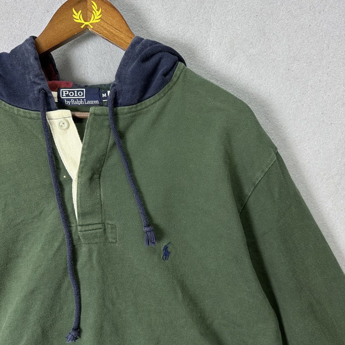 Polo Ralph Lauren Vintage 90s Polo Ralph Lauren Rugby Hoodie Size US M / EU 48-50 / 2 - 2 Thumbnail