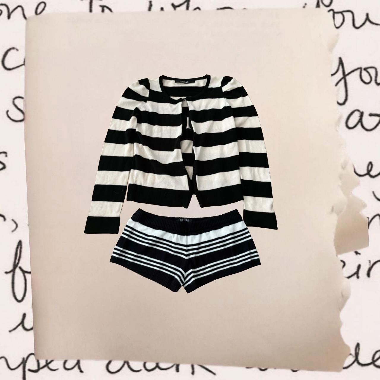 vintage lip service striped matching sweater set