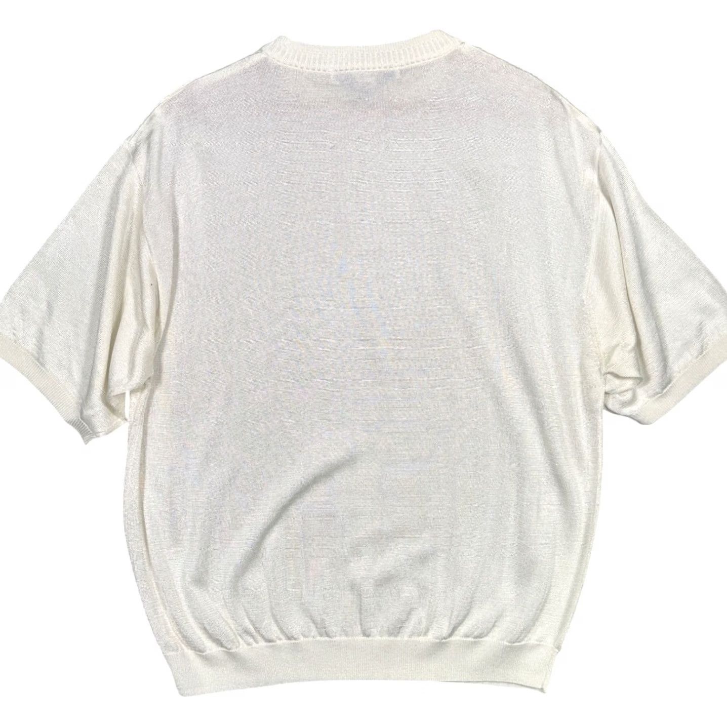Vintage Irvine Park Sweater Cream XL Crew Neck Short Sleeve Cable-Knit Mens Size US XL / EU 56 / 4 - 2 Thumbnail