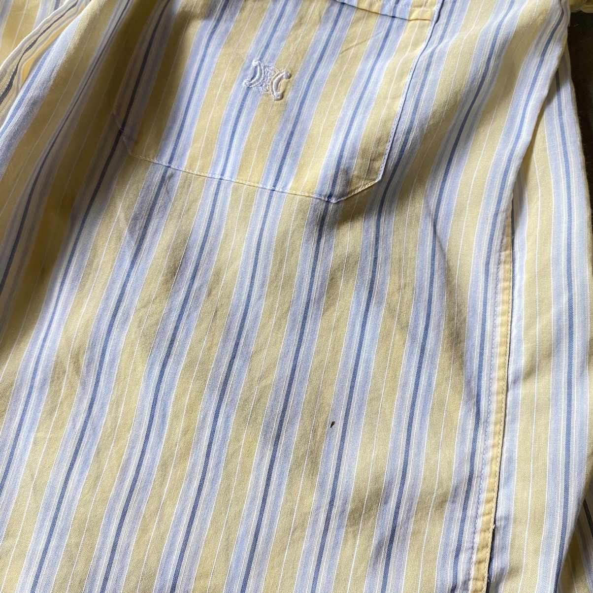 Celine Celine Yellow Striped Shirt with White Collar Size XS / US 0-2 / IT 36-38 - 12 Thumbnail