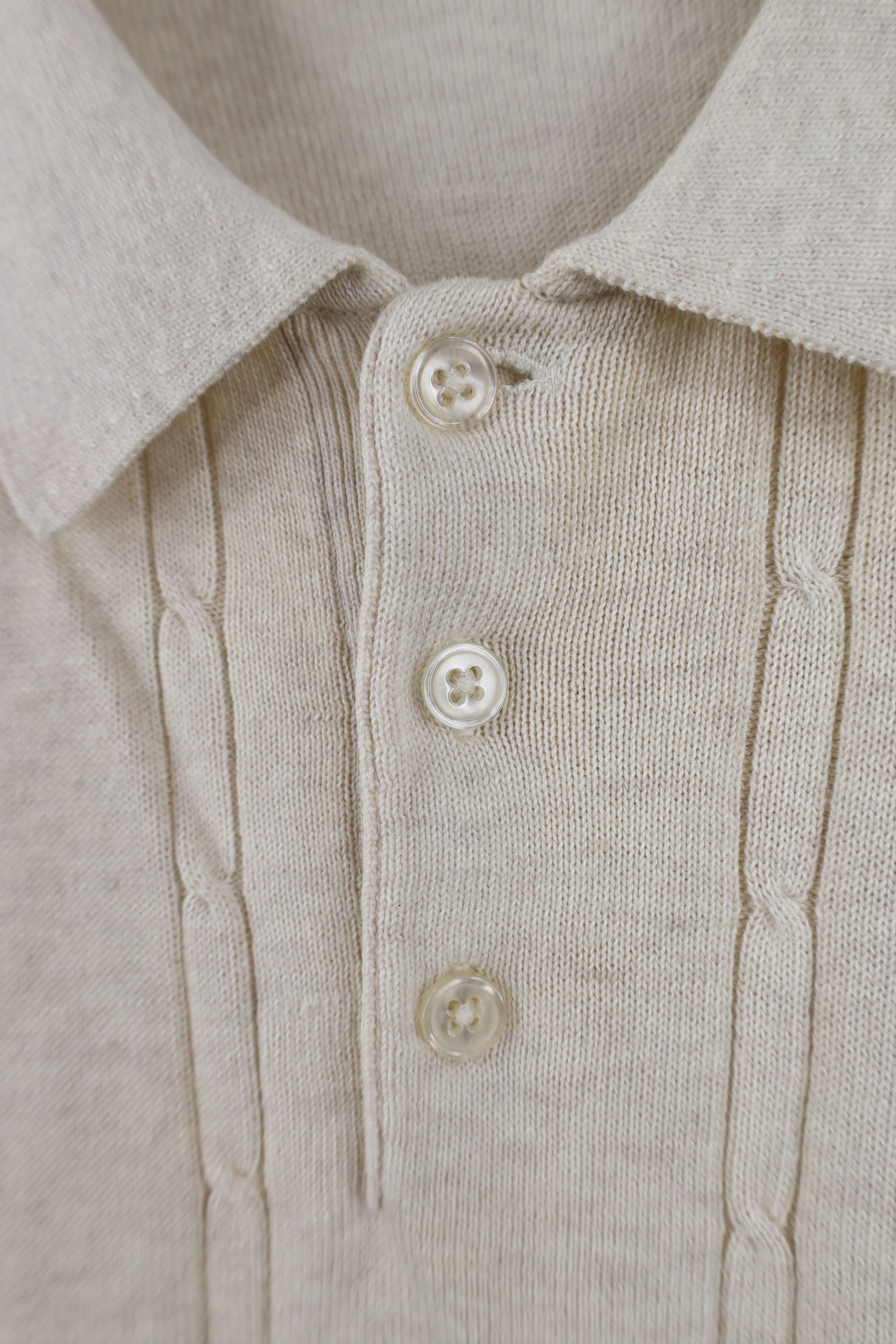 Vintage Vintage 90s Streetwear Cable Knit Long Sleeve Polo Beige Size US XXL / EU 58 / 5 - 4 Thumbnail