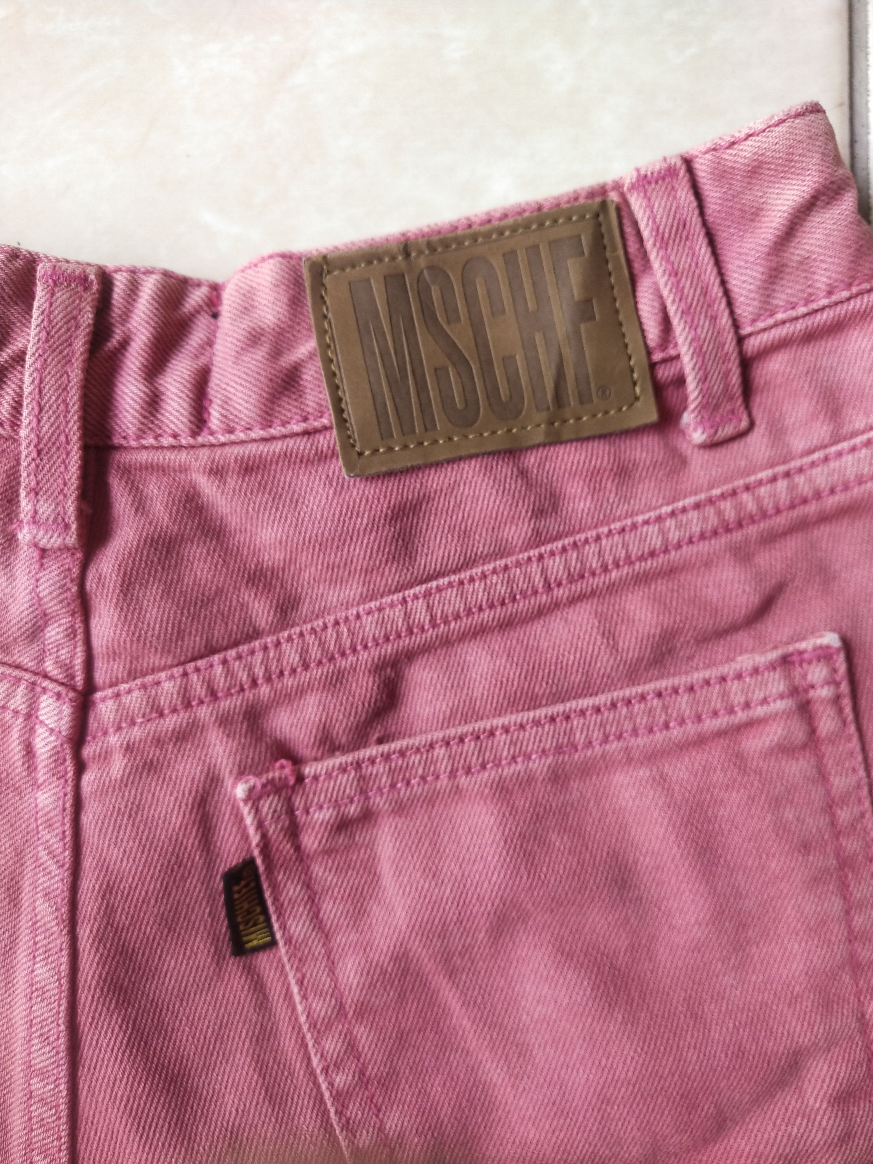 MSCHF MSCHF Pink Denim High-Waist Shorts Korea Size 27" / US 4 / IT 40 - 2 Thumbnail