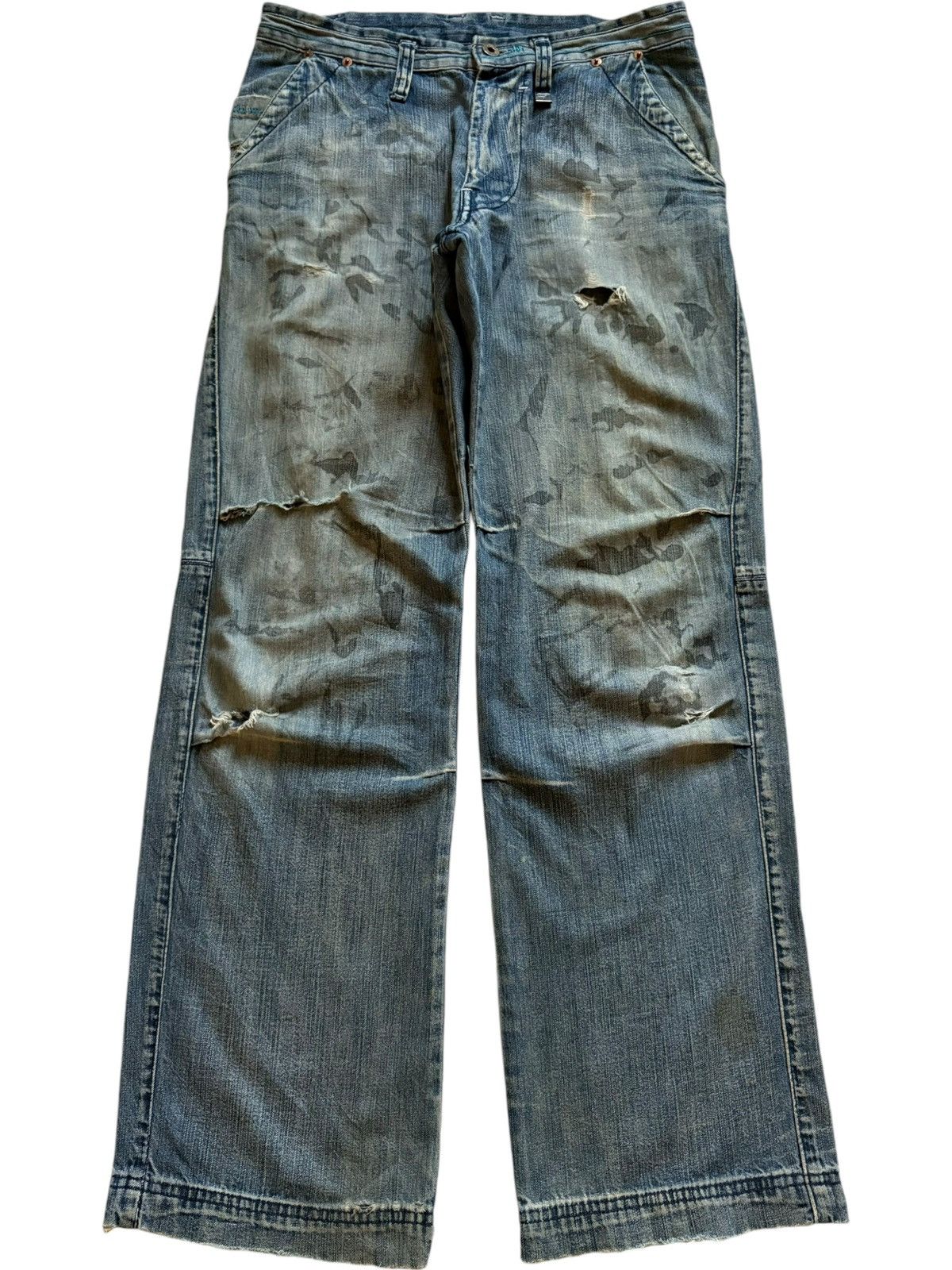 Japanese Brand Vintage Japanese Brand Mud Wash Distressed Baggy Jeans Size US 31 - 1 Thumbnail