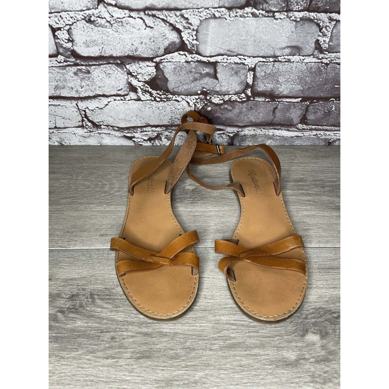 Madewell Madewell Brown Leather Casual Ankle Strap Flat Sandals Women Size US 7.5 / IT 37.5 - 17 Thumbnail