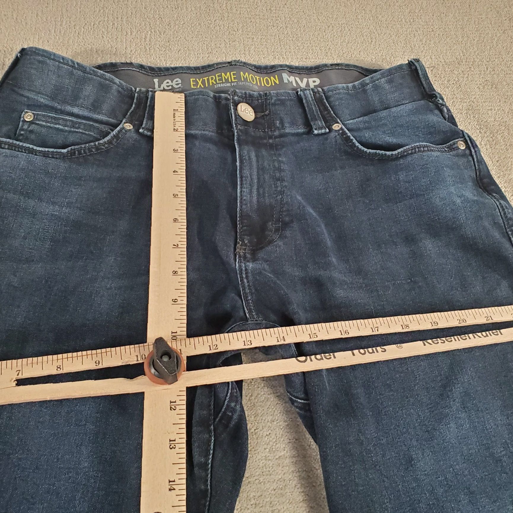 Lee Lee Jeans Mens 34x32 Blue Straight Leg Tapered MVP Performance Denim Cotton Jeans Regular Men S Blue 80s 90s Logo Size US 32 / EU 48 - 4 Thumbnail