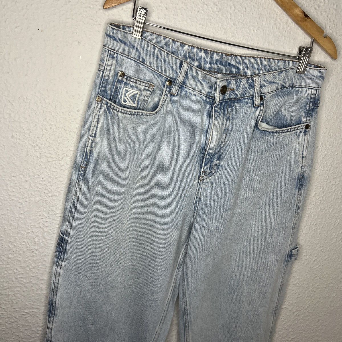 JNCO Karl Kani Jeans Denim Baggy Pants Trousers Blue Logo Size US 33 - 3 Thumbnail
