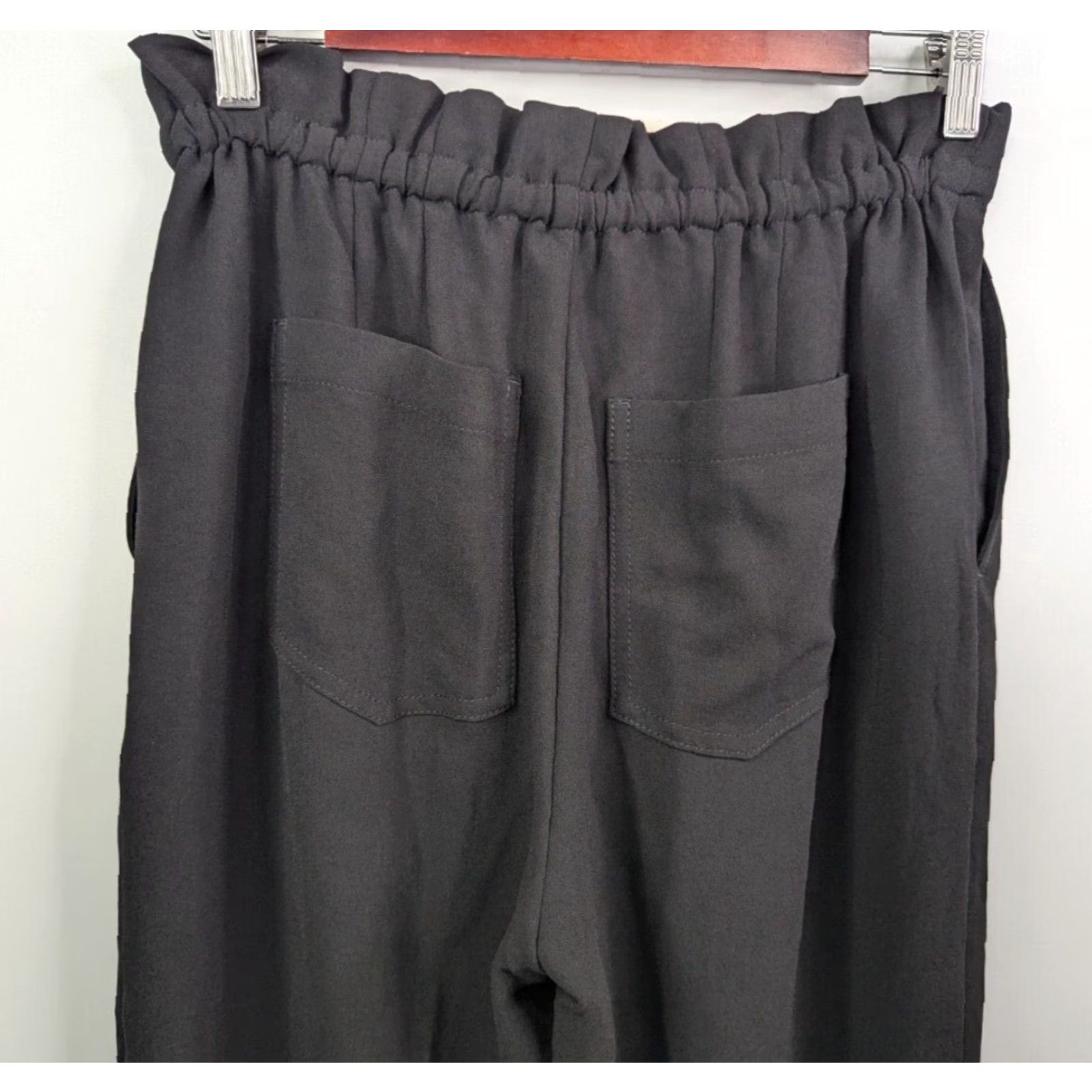 Madewell NWT Madewell Womens Pants Paperbag Drawstring Black Size 2 Tapered Elastic Waist Pockets MC990 Size 26" / US 2 / IT 38 - 6 Thumbnail