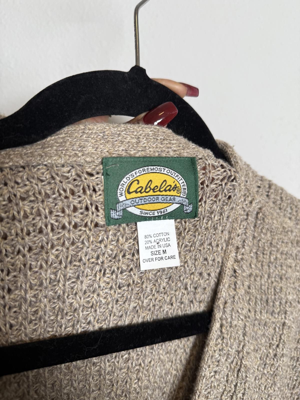 Cabelas Mens knit sweater vest classic neutral taupe color Size US M / EU 48-50 / 2 - 6 Thumbnail