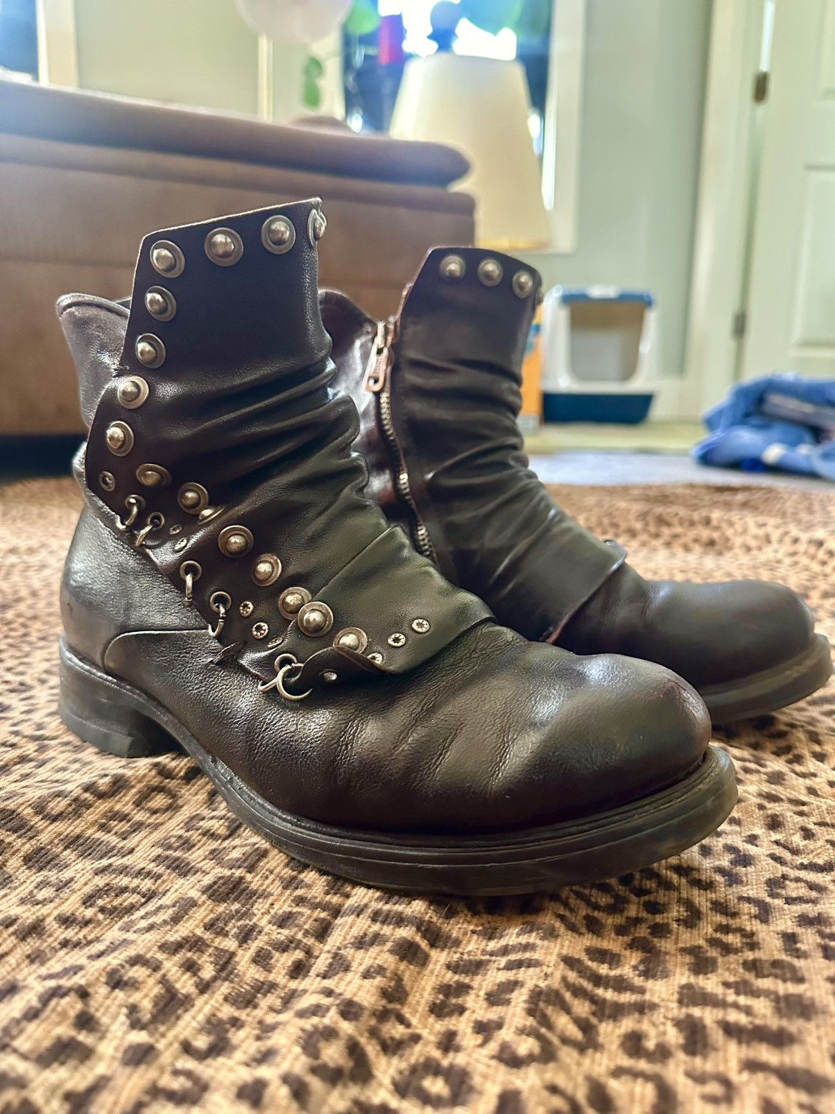 A.S.98 A.S. 98 Pierced Double-Layered Moto Boots Size US 8.5 / EU 41-42 - 2 Thumbnail