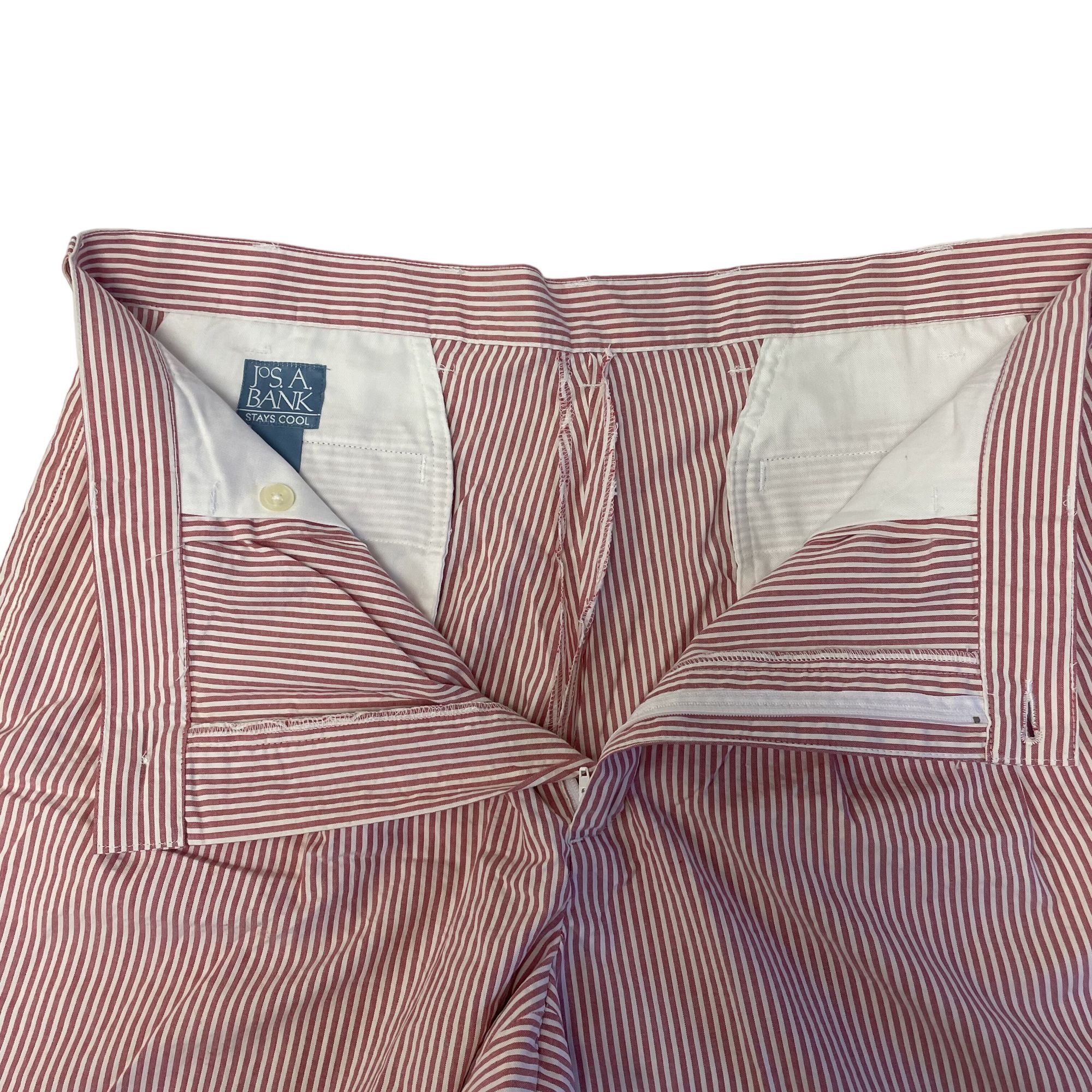 Jos. A. Bank Jos A Bank Red SEERSUCKER Walking Casual BOATING Shorts Size US 38 / EU 54 - 3 Thumbnail