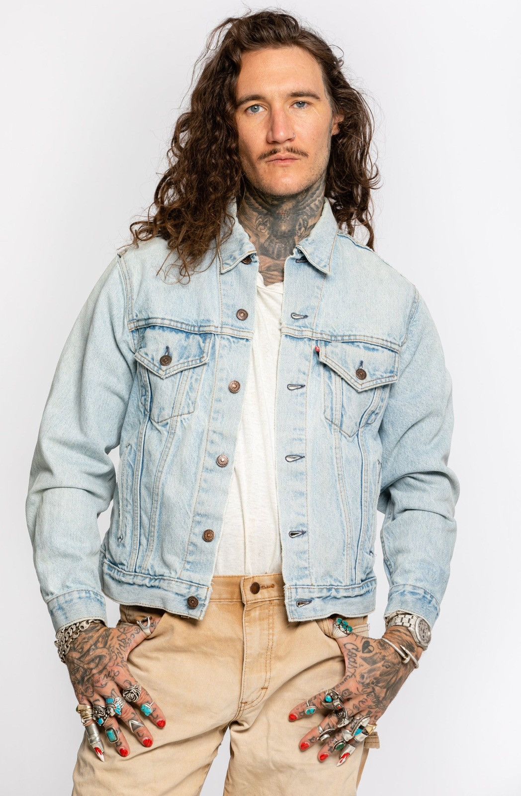Levi's × Vintage Vintage Levis Light Wash Denim Trucker Jacket Size US S / EU 44-46 / 1 - 1 Thumbnail
