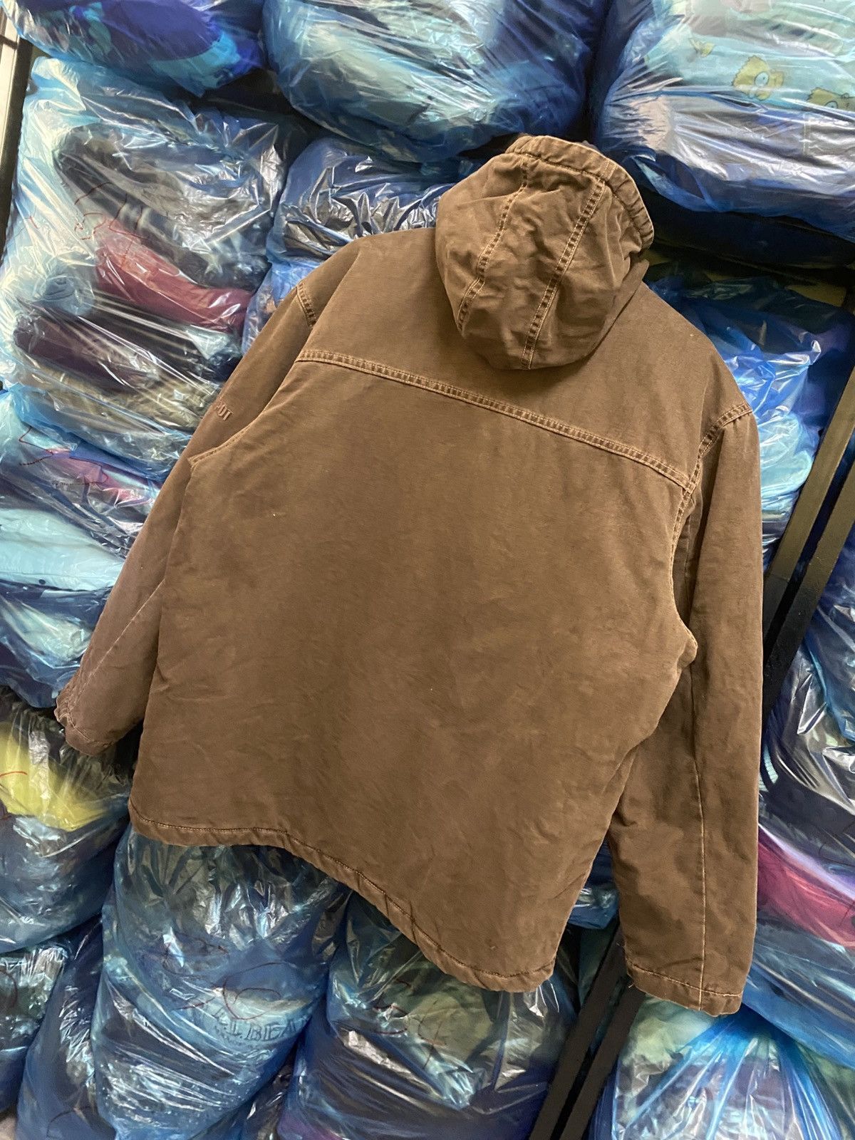 Japanese Brand Vintage Meltin’ Pot Brown Quilted Hooded Work Jacket Size US L / EU 52-54 / 3 - 14 Thumbnail