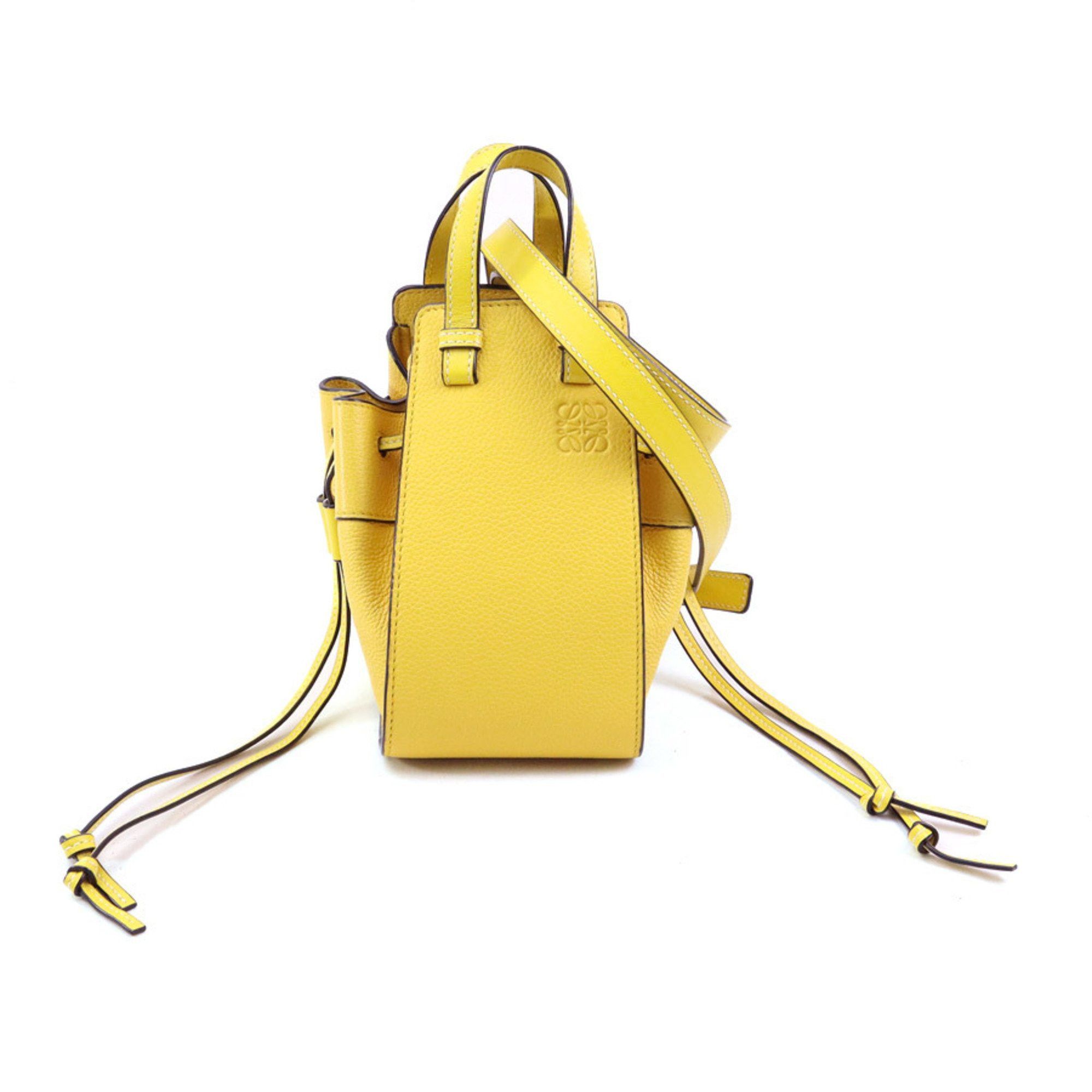 Loewe Shoulder Bag Handbag Hammock Mini Leather Yellow Women's E60234K