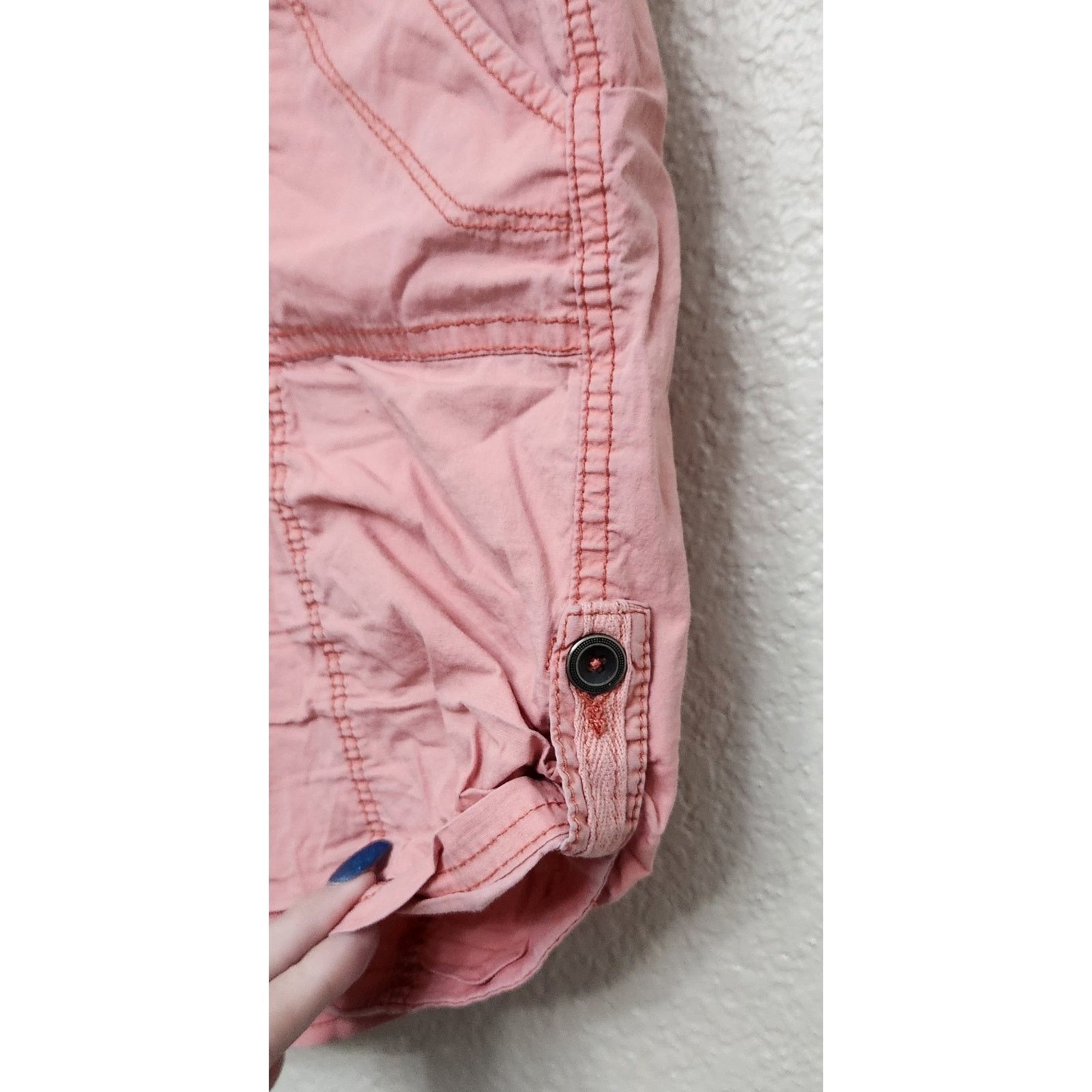Other Khakis & Company Orange Roll Tab Hem Flat Front Shorts 10 Size 35" - 3 Thumbnail