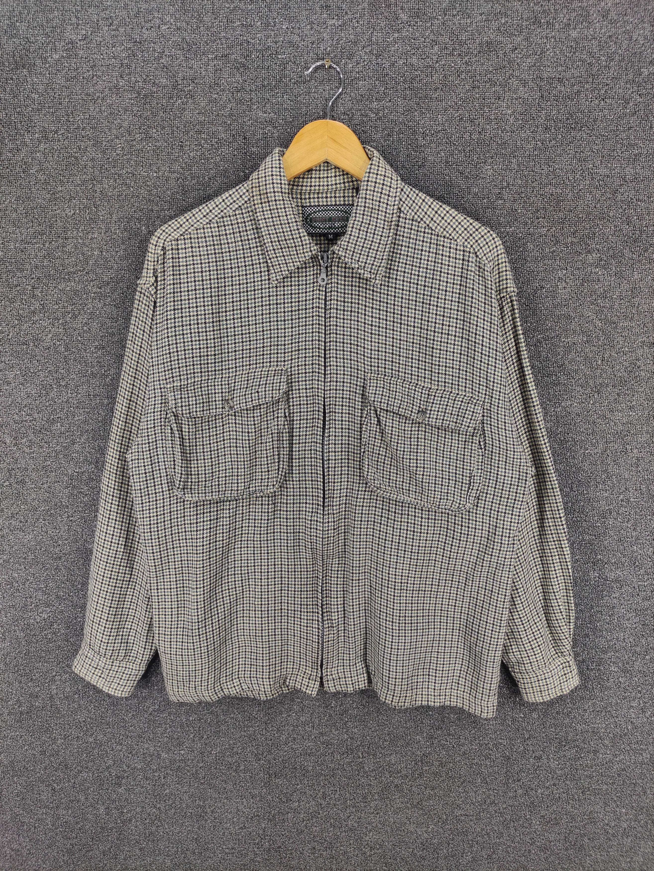 Japanese Brand Vintage Point Zero Houndstooth Shirt Zipper Long Sleeve Size US L / EU 52-54 / 3 - 1 Thumbnail