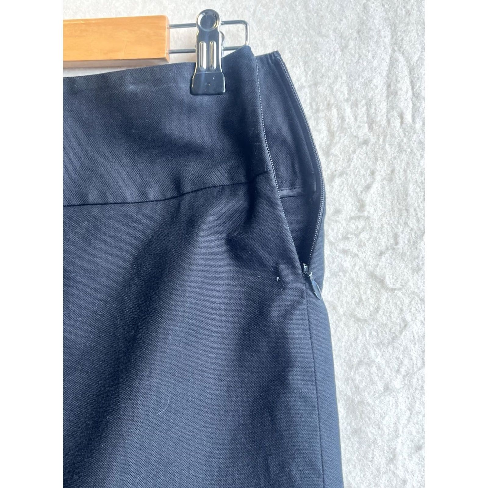 Theory Theory Womens Black Knee Length Skirt Size 2 USA Made Zip Pencil Straight Casual Classic Cotton Dry Clean Only Womens Skirt Size 26" / US 2 / IT 38 - 6 Thumbnail
