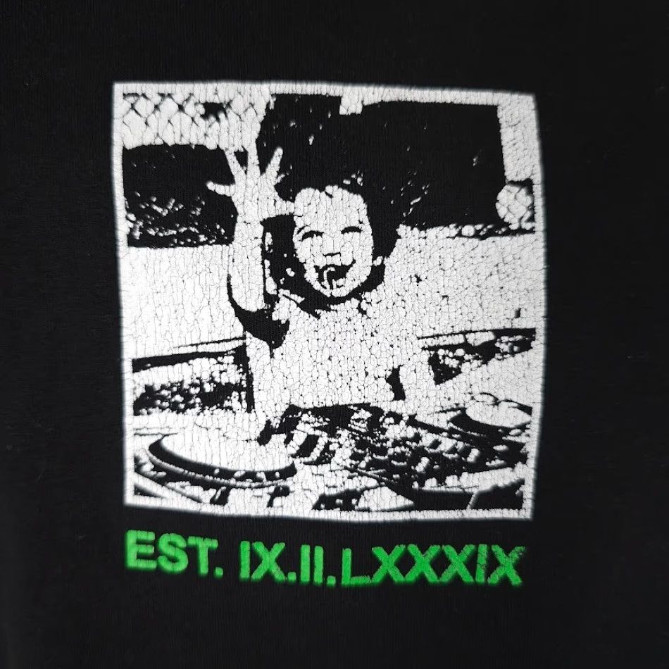 Vintage BYLT DJ T Shirt Mens Large Black Green Sheet Music Drop Cut Crew Neck Short Sleeve Cotton Blend Modern Music Tour EDM Mens Shirt Size US L / EU 52-54 / 3 - 3 Thumbnail