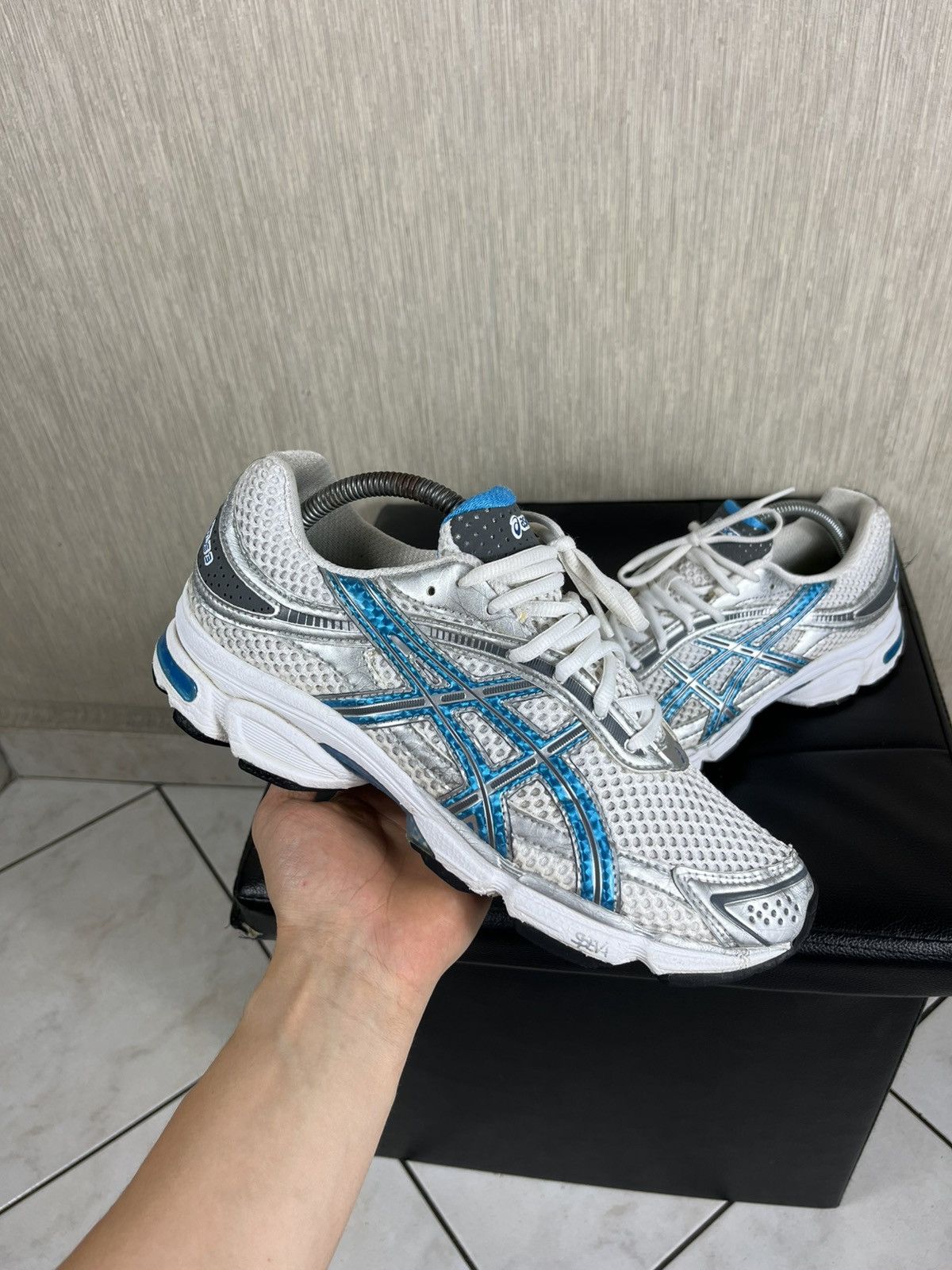 Asics Gel-Stratus 3 Y2K Mesh Silver Sneakers Shoes, Men's (Size 9.5)
