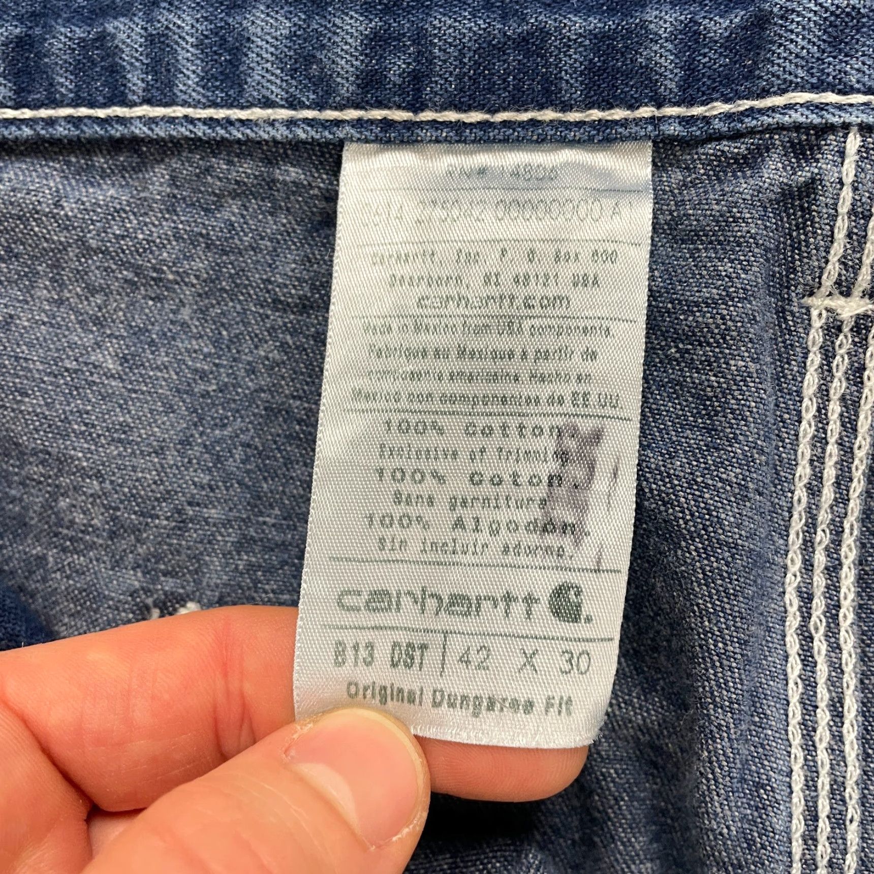 Carhartt VINTAGE Carhartt B13 Original Dungaree Fit Denim Jeans Men 41x30 Dark Wash Cotton Size US 41 - 6 Thumbnail