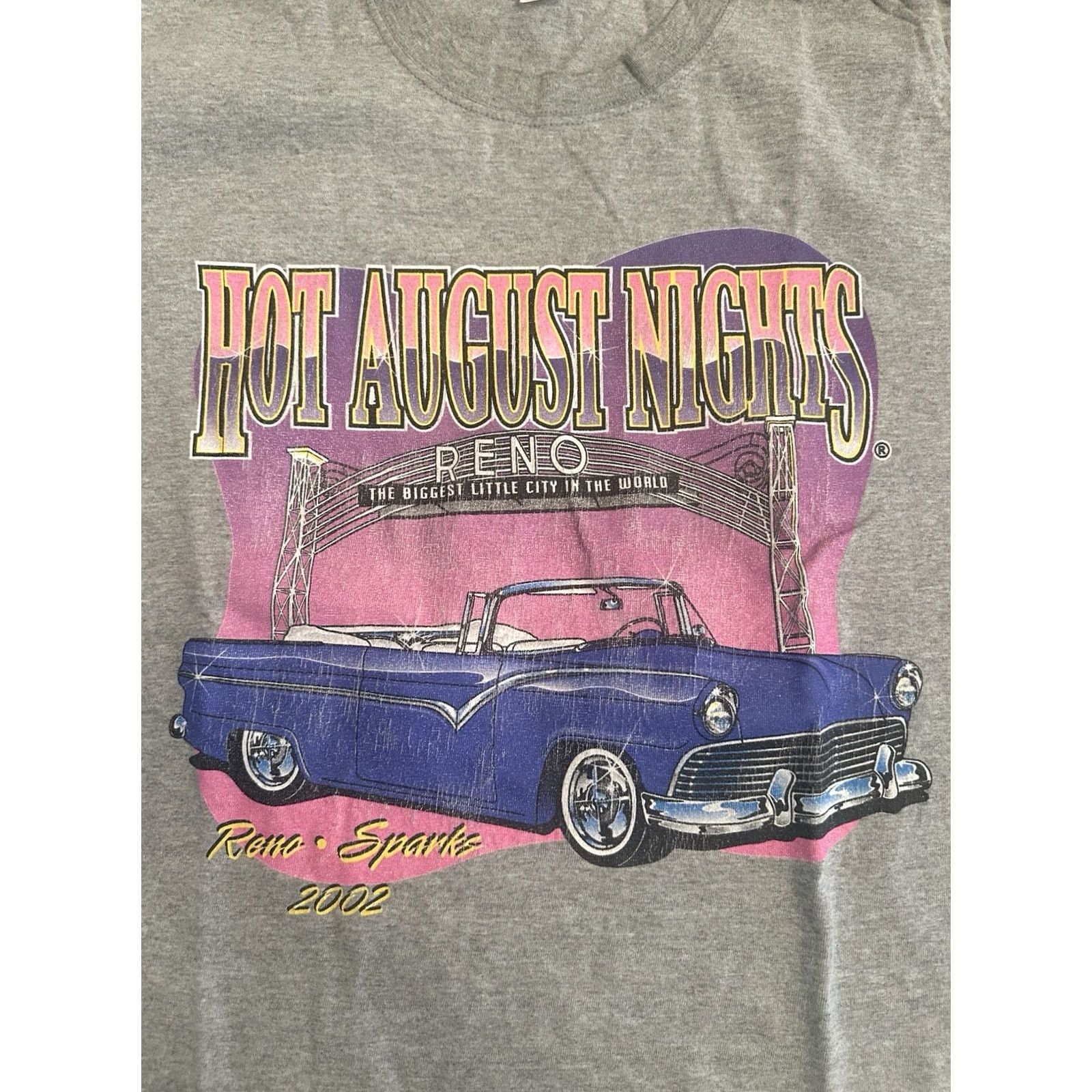 Vintage VTG Hot August Summer Nights Reno 2002 T-Shirt XL Gray Men Regular Size Shirt Size US XL / EU 56 / 4 - 2 Thumbnail