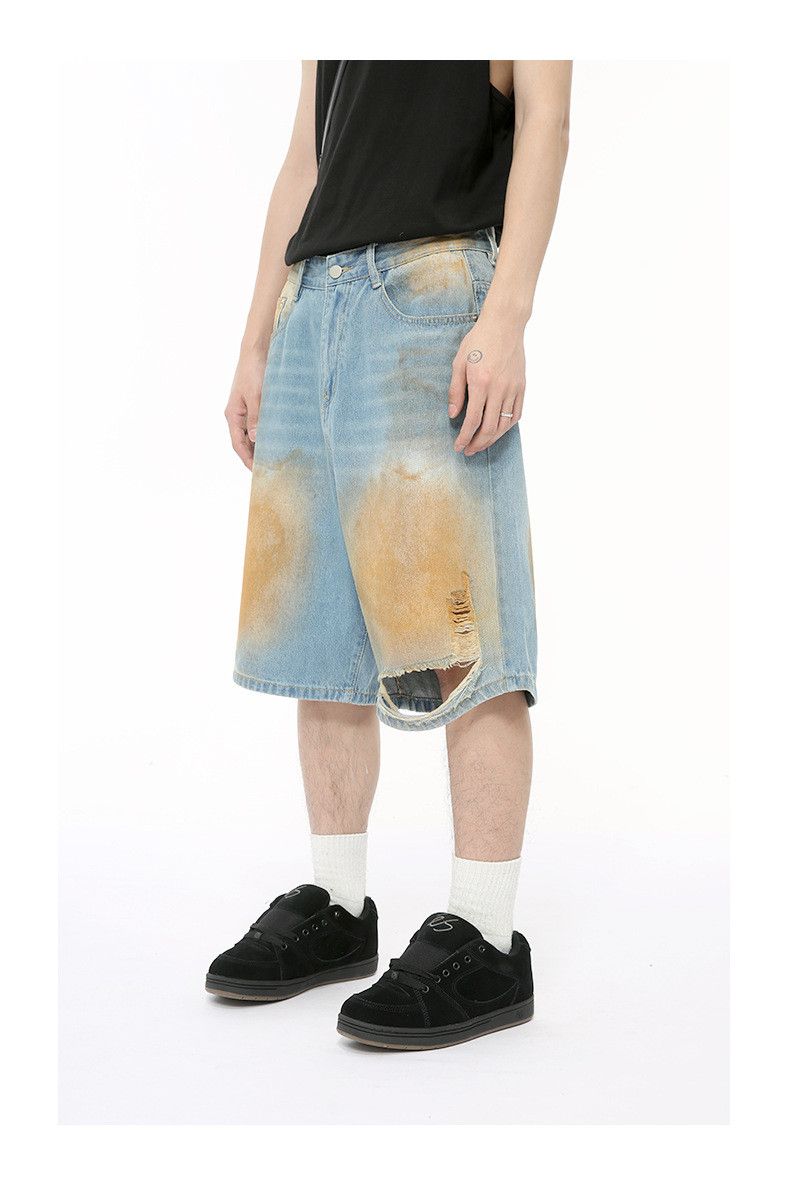 Japanese Brand × Jean Street distressed ripped denim shorts Size US 32 / EU 48 - 2 Thumbnail