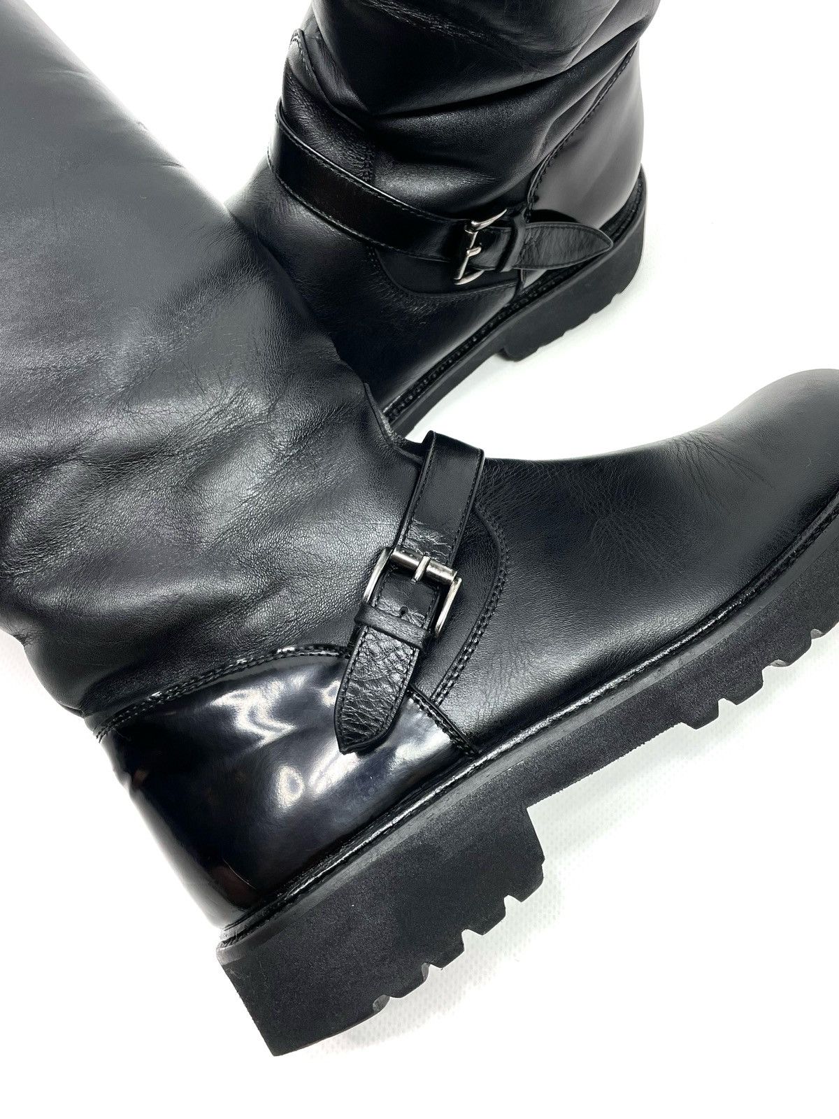 John Galliano John Galliano Embroidered Crest Leather Engineer Boots Size US 6 / IT 36 - 4 Thumbnail