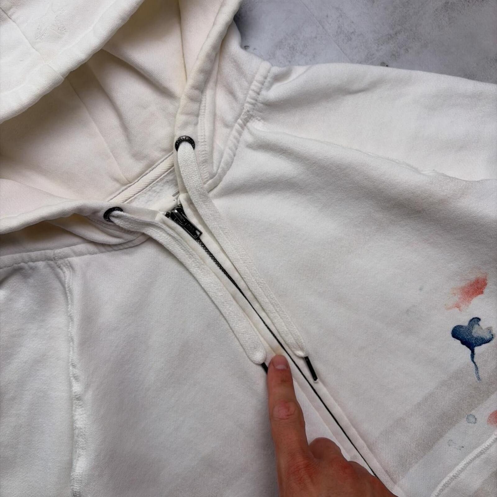 Other Y2K White GRG Grunge Floral Gothic Skater Zip Up Hoodie Size M / US 6-8 / IT 42-44 - 6 Thumbnail