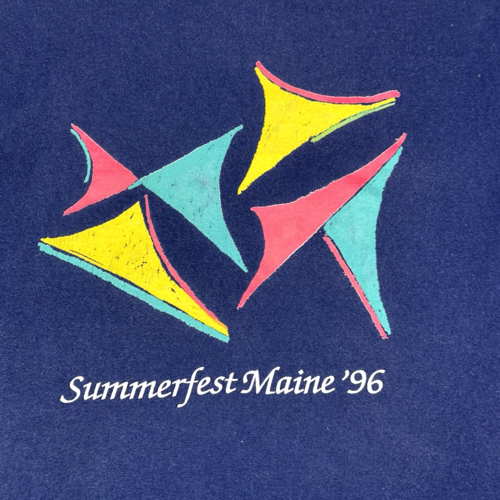 Vintage VINTAGE Summerfest Maine 96 Art Promo T Shirt Blue L Men Shirt Size US L / EU 52-54 / 3 - 3 Thumbnail