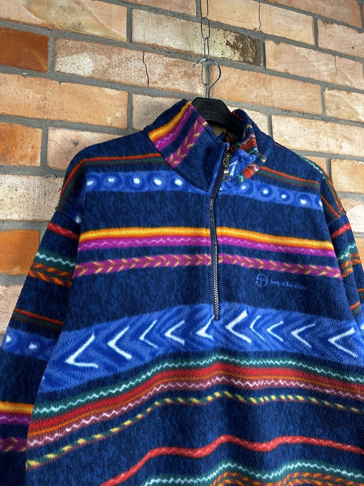 Sergio Tacchini × Vintage Sergio Tacchini Fleece Hoodie Size M Size US M / EU 48-50 / 2 - 3 Thumbnail