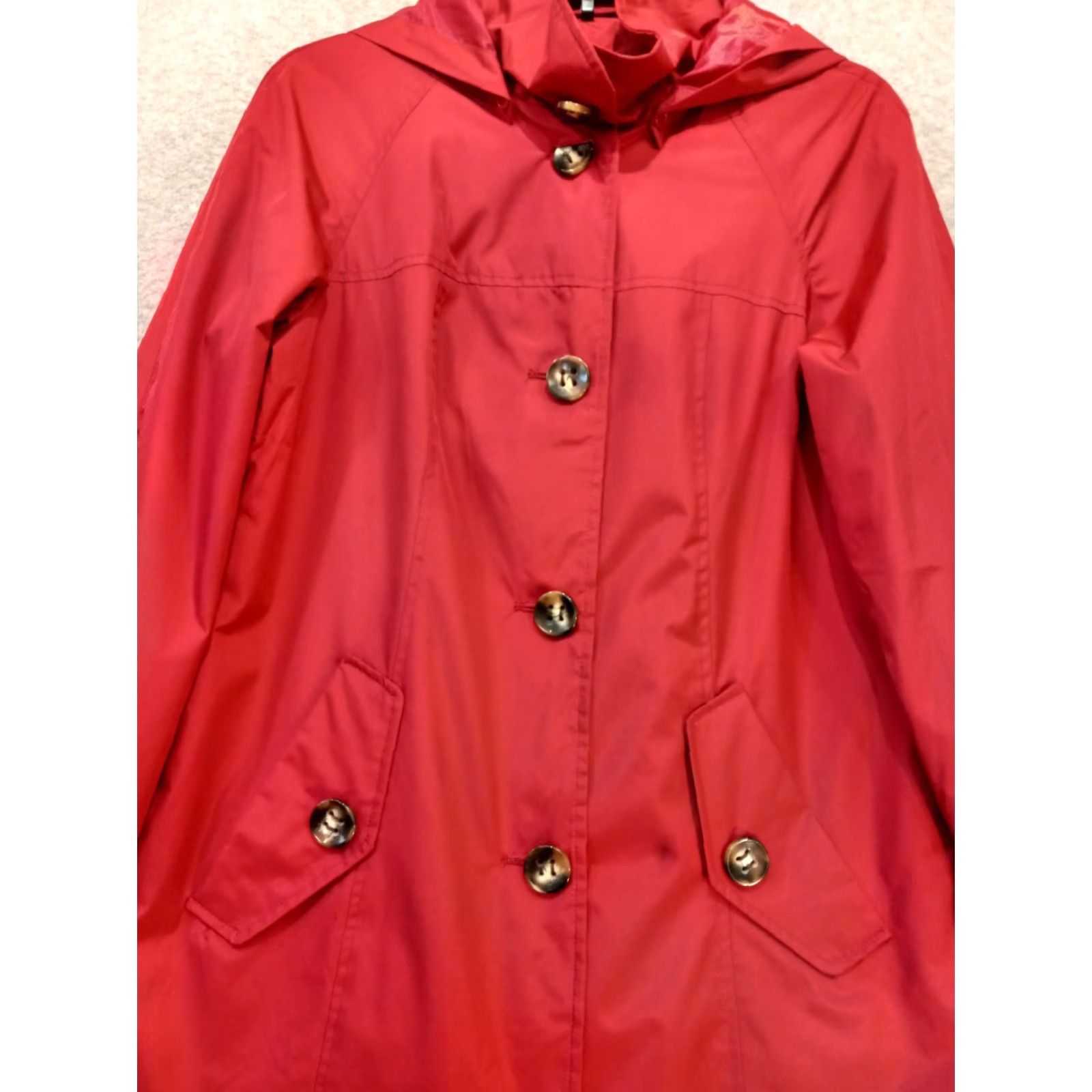 Vintage White Stag Jacket Raincoat Women's Red Removeable Hoodie Size Small (4-6) Coat Size S / US 4 / IT 40 - 2 Thumbnail