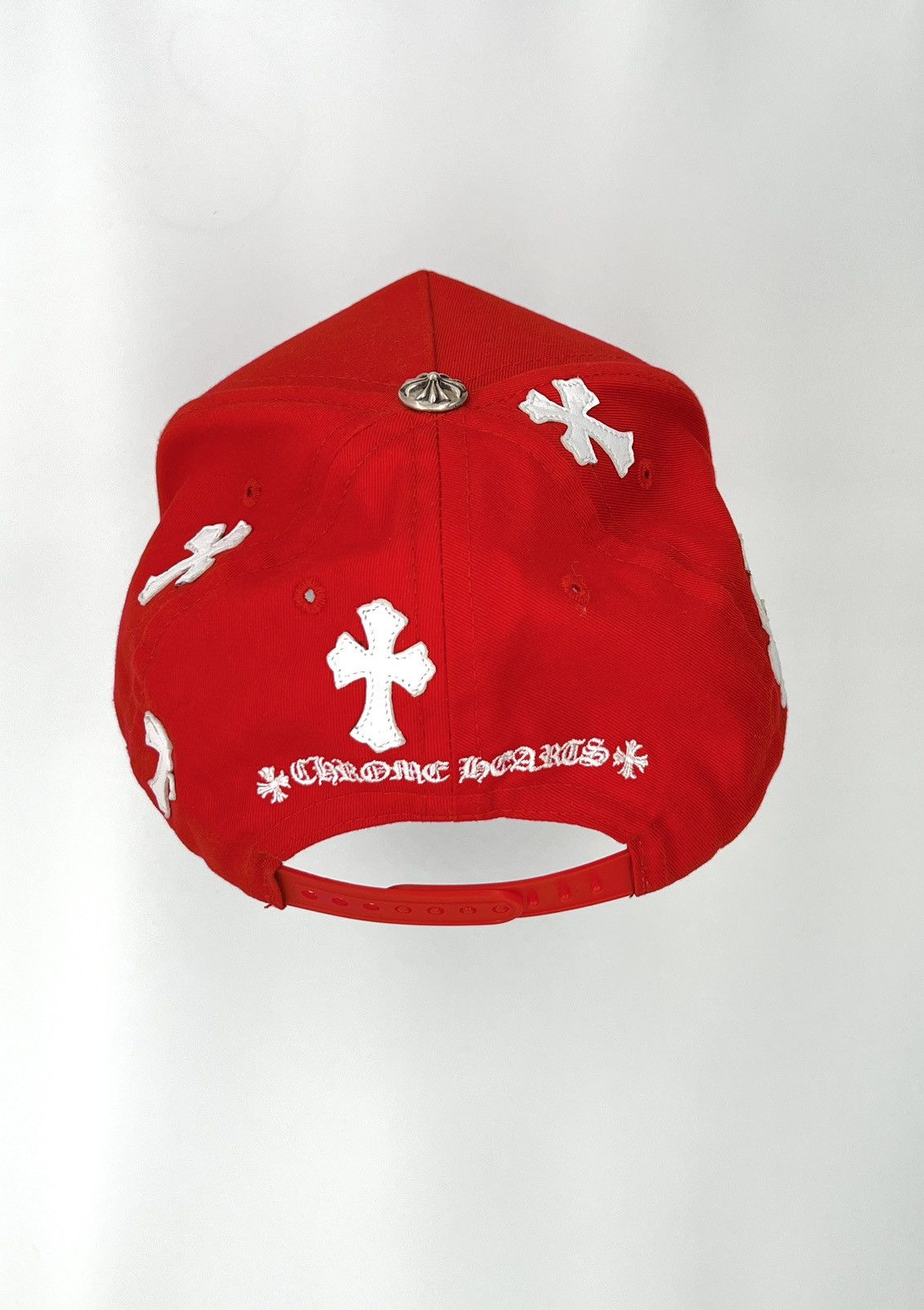 Chrome Hearts Chrome Hearts Red CH across Patch Trucker Hat