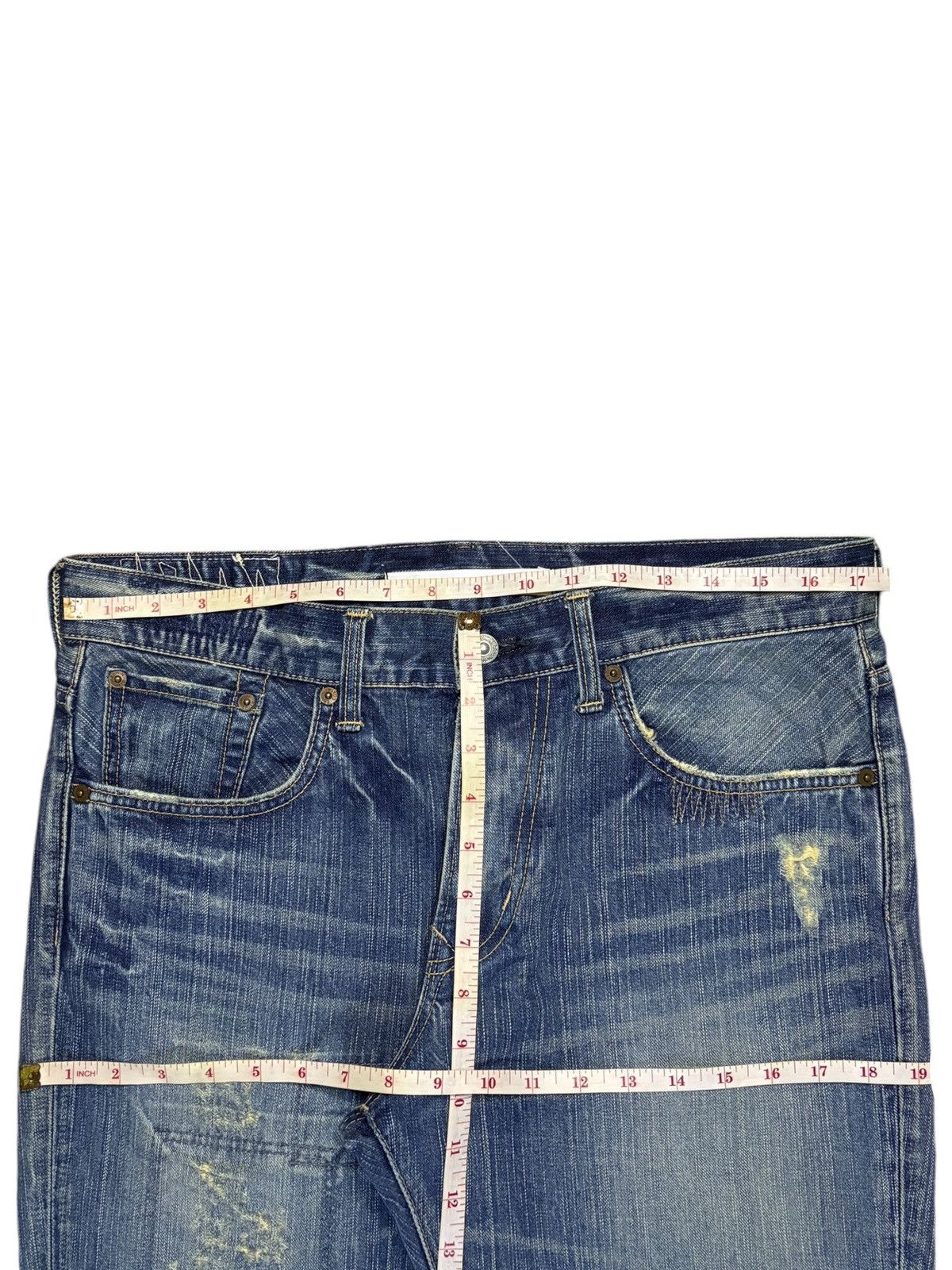 Edwin × Japanese Brand Exclusive Vintage Edwin XV Mud Wash Patched Flare Jeans Size US 35 - 12 Thumbnail