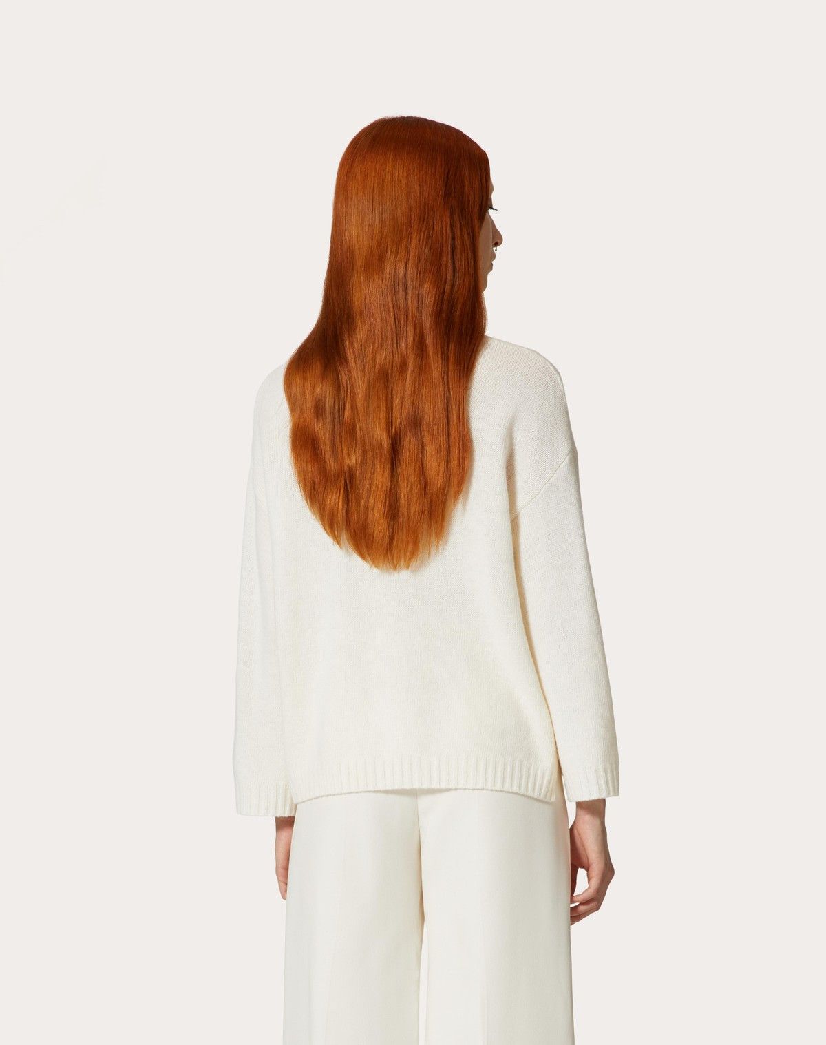 Valentino o1s1wg110525 Embroidered Wool Jumper in White Size S / US 4 / IT 40 - 5 Thumbnail