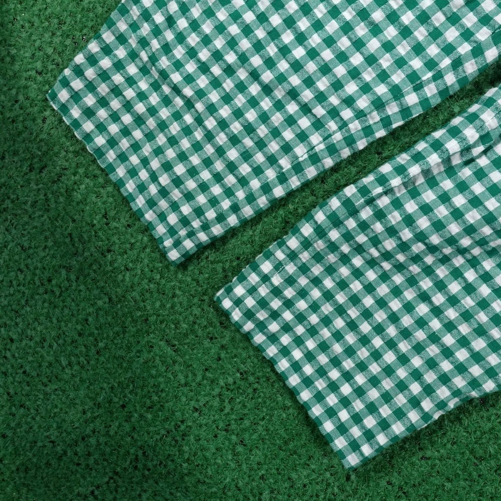 Banana Republic Banana Republic Womens Pants Green Gingham Paperbag Crop Twill Belted Linen Size 2 Size 26" / US 2 / IT 38 - 3 Thumbnail