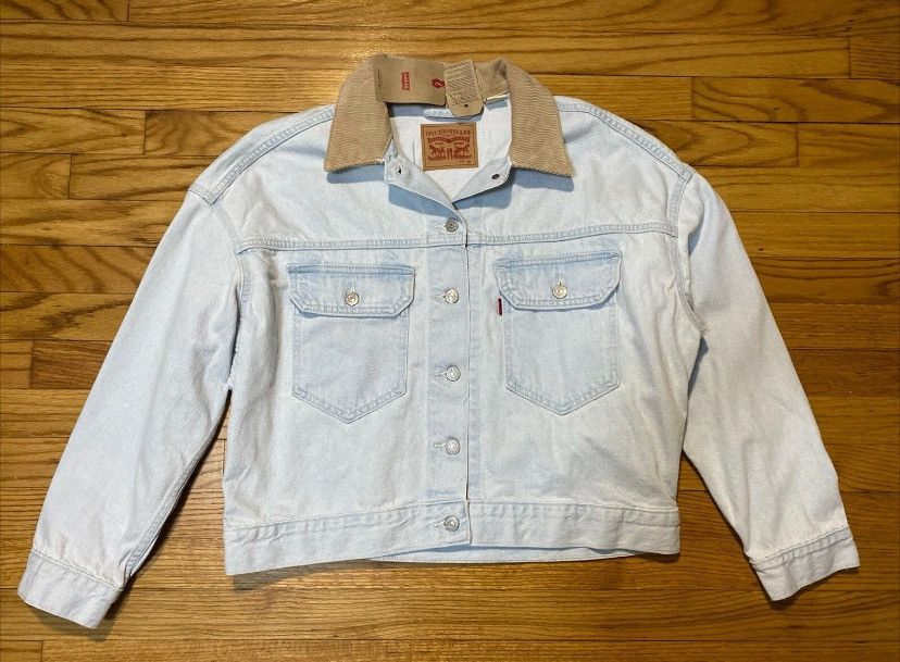 Levi's Levi's Ex-Boyfriend Corduroy-Collar Denim Trucker Sz M new Size M / US 6-8 / IT 42-44 - 1 Thumbnail