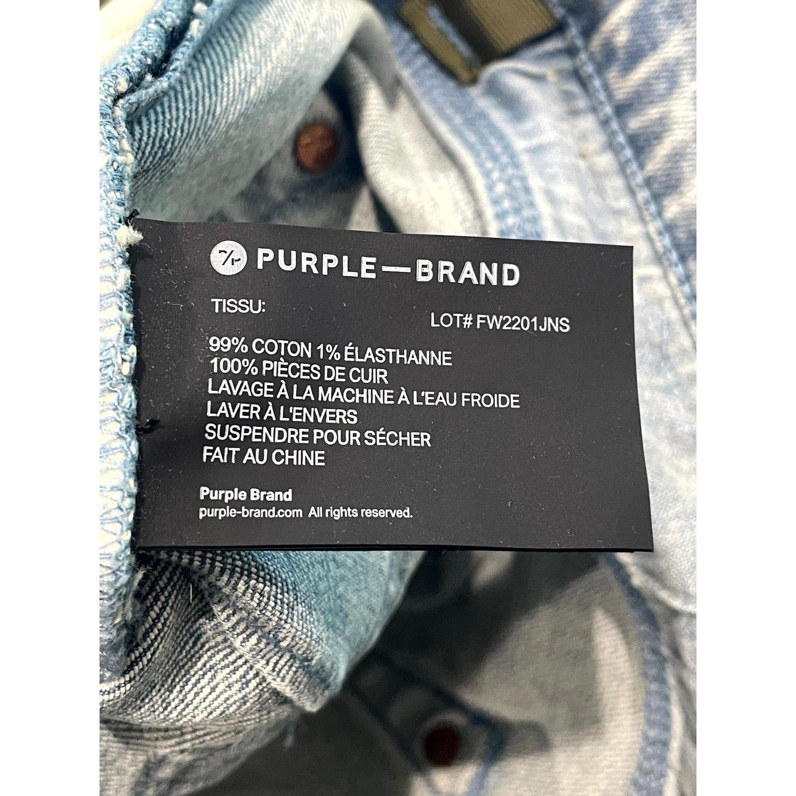 Purple Purple Plain Light Wash Jeans Size US 38 / EU 54 - 7 Thumbnail