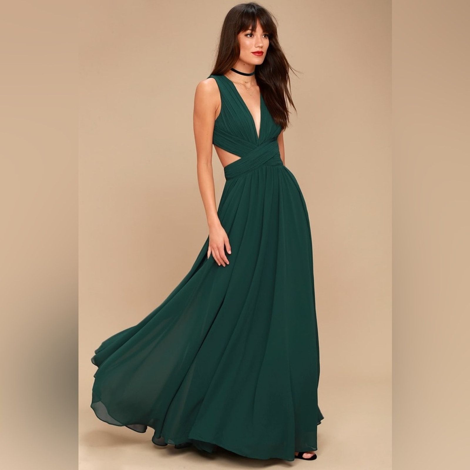 Other Lulus Vivid Imagination Forest Green Cutout Maxi Dress Size M / US 6-8 / IT 42-44 - 1 Thumbnail