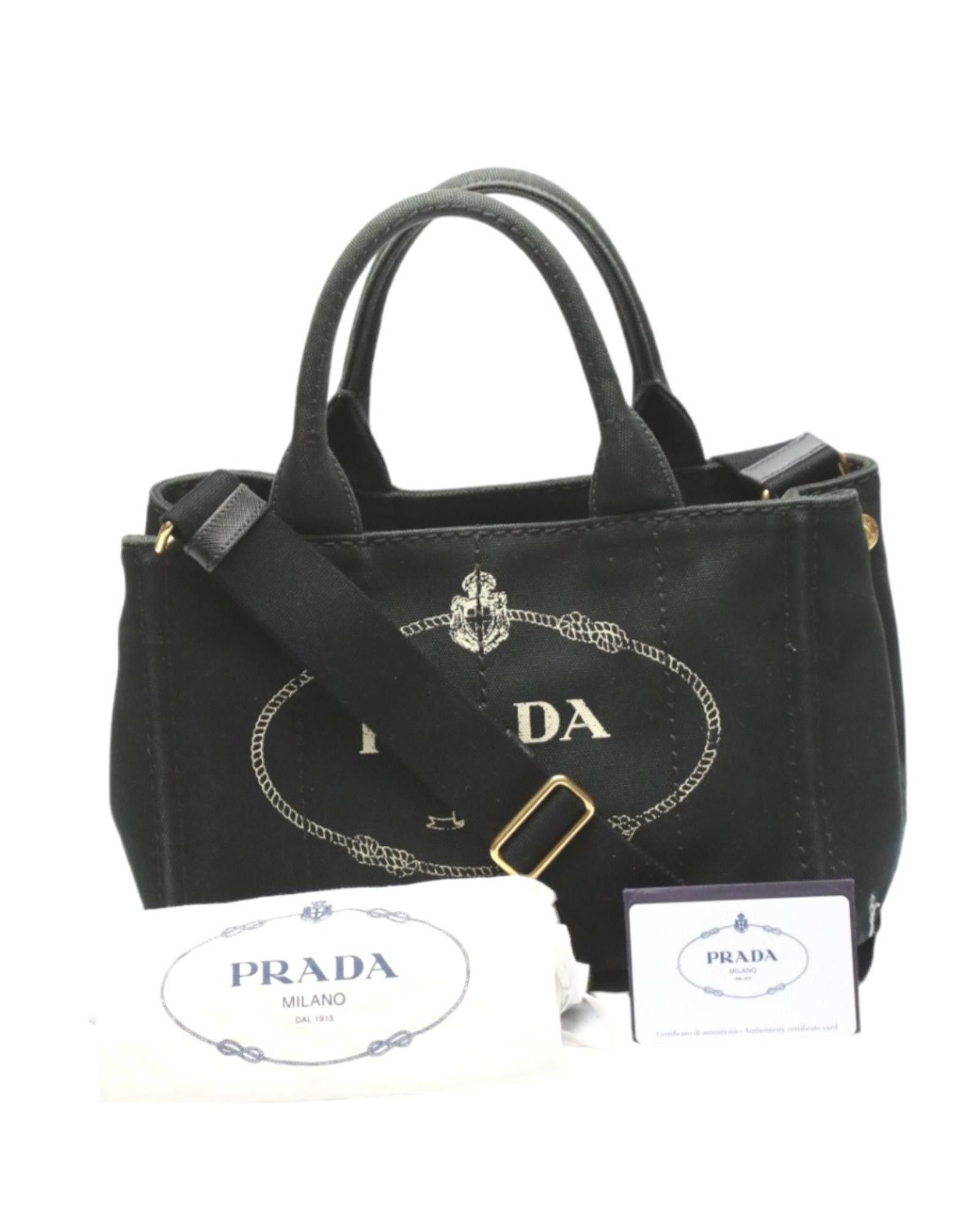 image of Black Denim Totebag By Prada, Women's