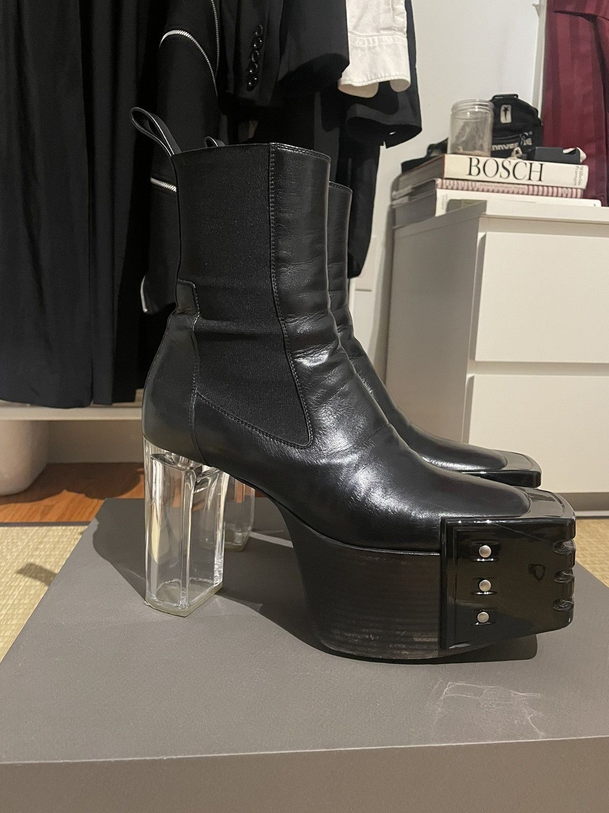 Rick Owens Kiss platform grilled boots42