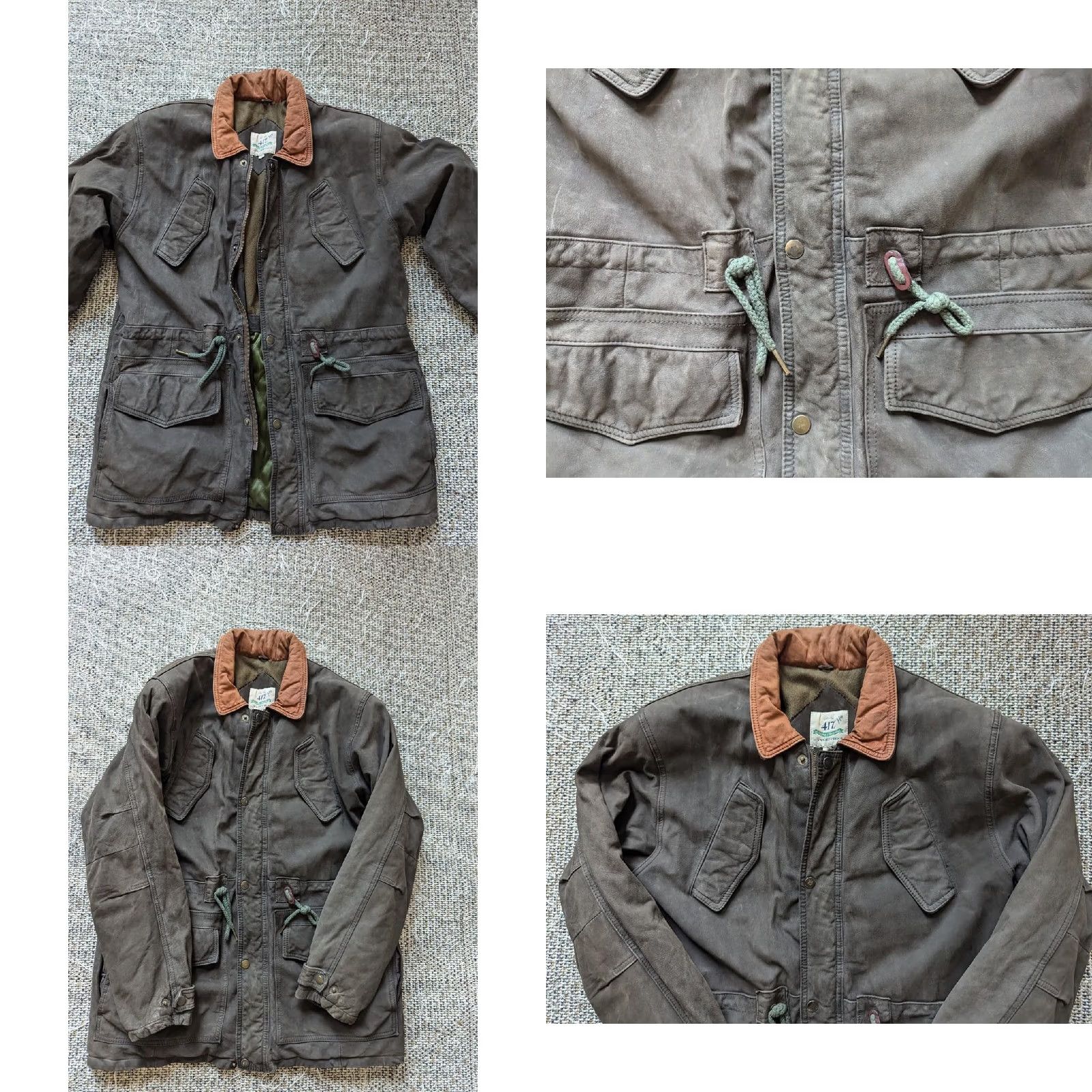 Van Heusen VINTAGE Van Heusen FIELD COAT Parka Coat Mens S Brown Suede Leather Leather Solid 1990s 40-42 Chest Size US S / EU 44-46 / 1 - 8 Thumbnail