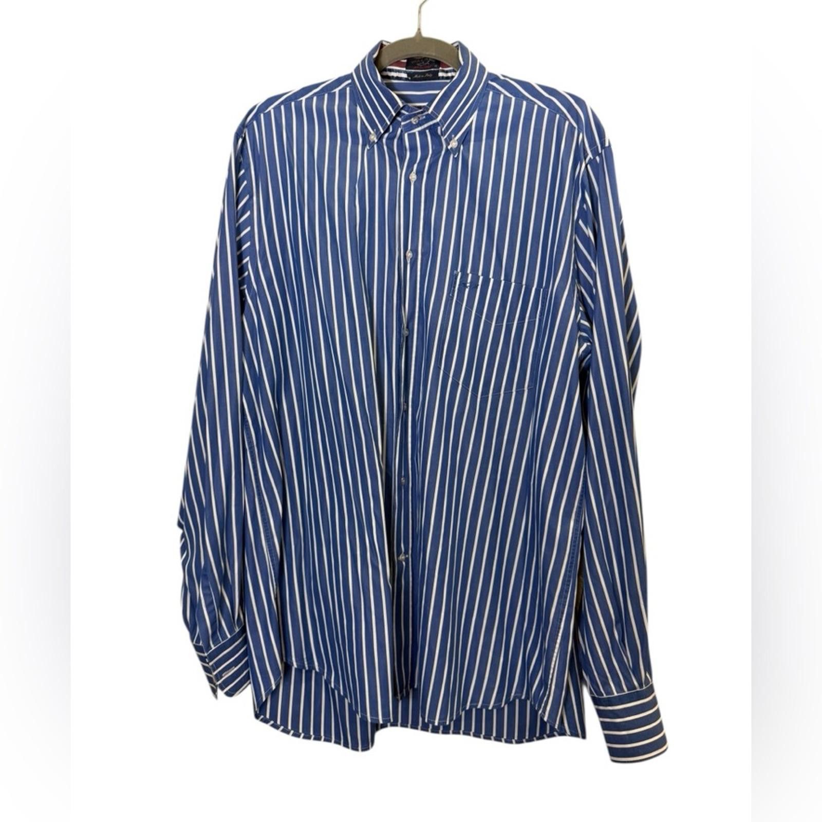 Paul & Shark Paul & Shark Men’s Navy and White Striped Shirt sz 42 Size US L / EU 52-54 / 3 - 1 Thumbnail