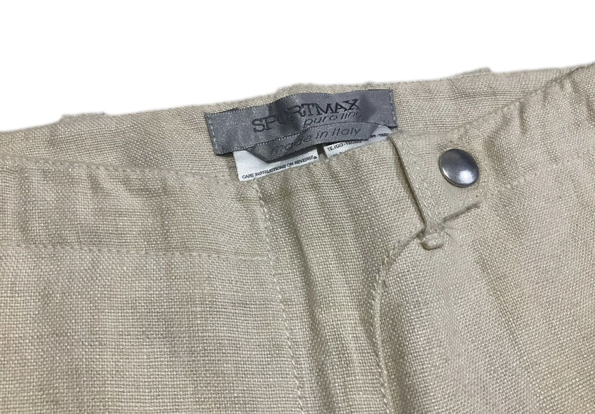 Designer × If Six Was Nine 🔥Archived Vintage Sport Max Mara Flared Linen Pants Size US 27 - 8 Thumbnail