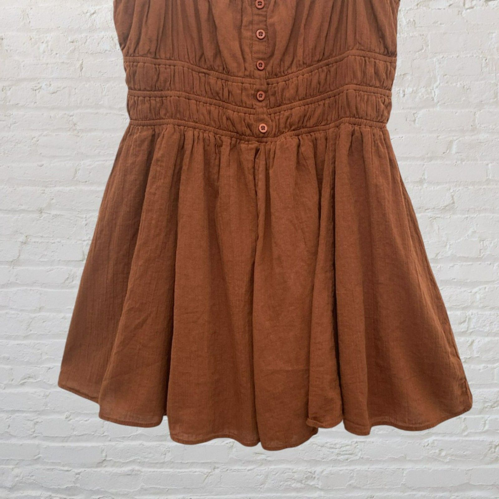 Aeropostale Aeropostale Cinnamon Smocked Mini Dress Size XL / US 12-14 / IT 48-50 - 10 Thumbnail