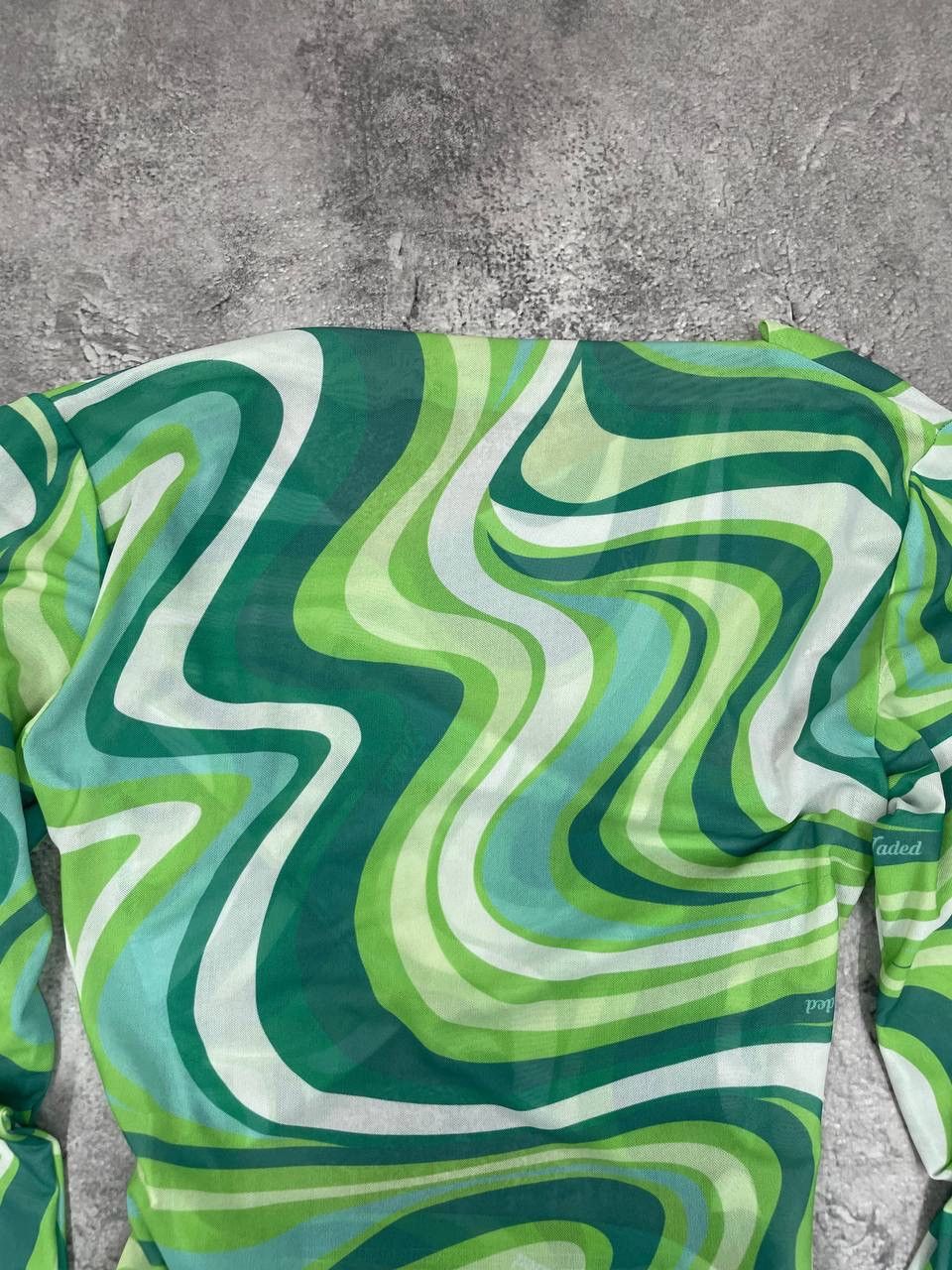 Jaded London Jaded London Women Mesh Crop Top Long Sleeve Green Print Size S / US 4 / IT 40 - 7 Thumbnail