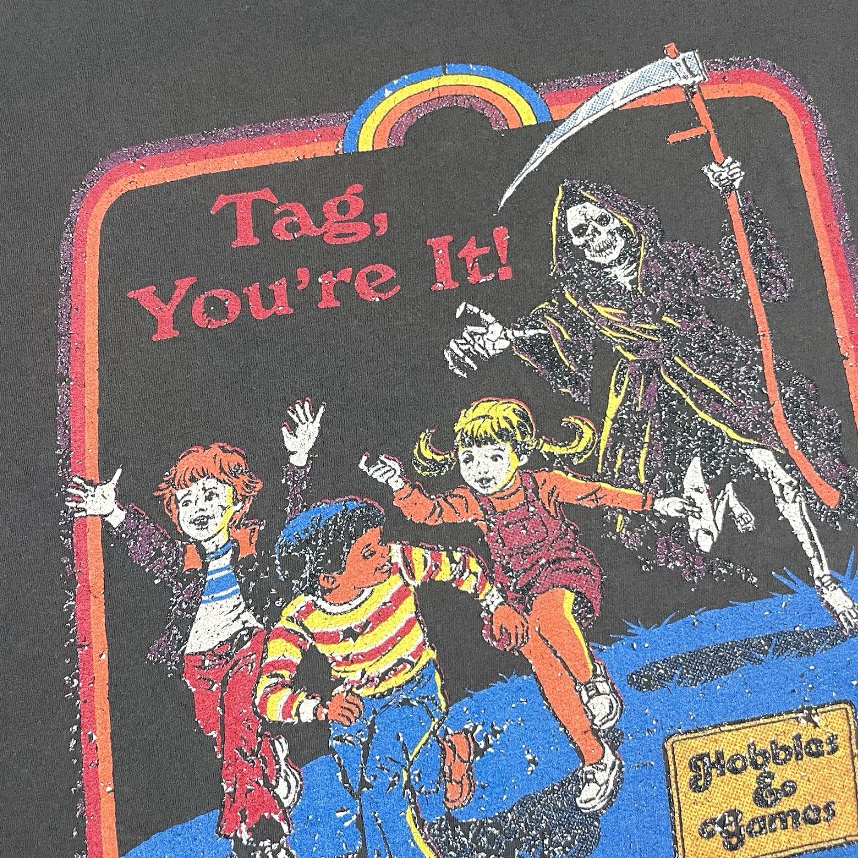 RHODE VINTAGE Steven Rhodes T Shirt Adult Small Gray Hobbies & Games Tag Your It Grim Reaper S Mens Small Black 90s Size US S / EU 44-46 / 1 - 4 Thumbnail